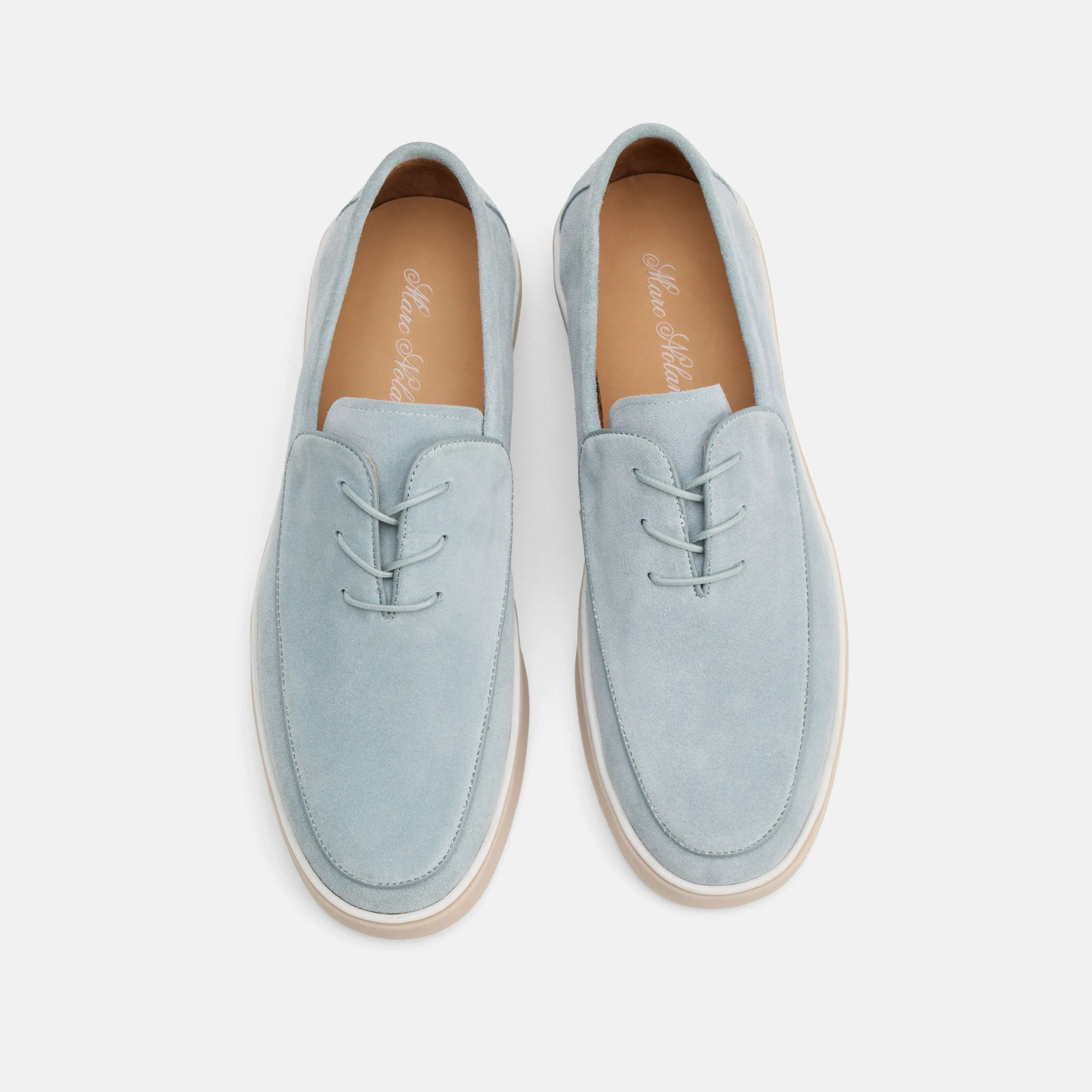 Cannes Sky Blue Suede Lace-Up Sneakers - Image 5