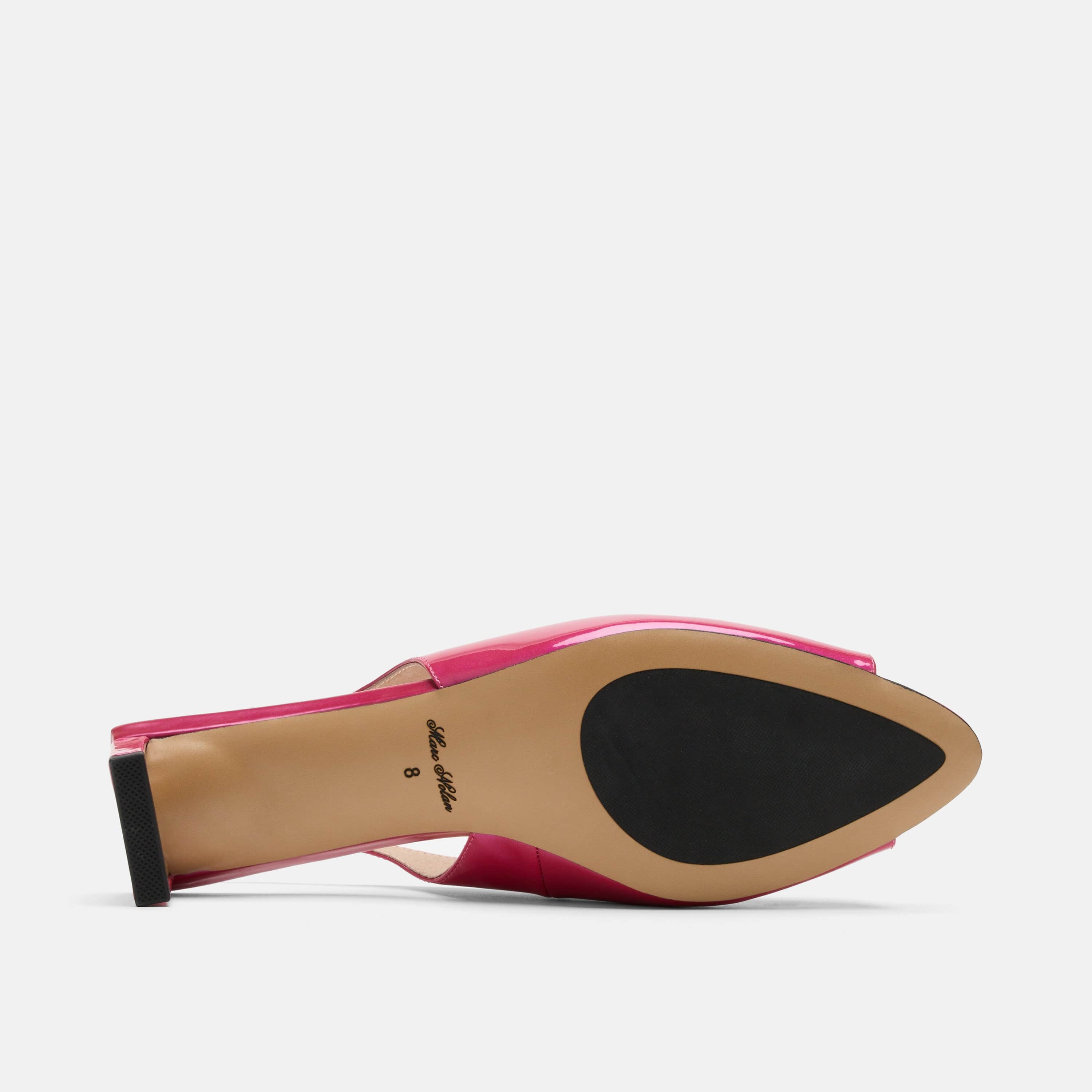 Carmen Magenta Patent Leather Slingback Peep Toe Heels - Image 6