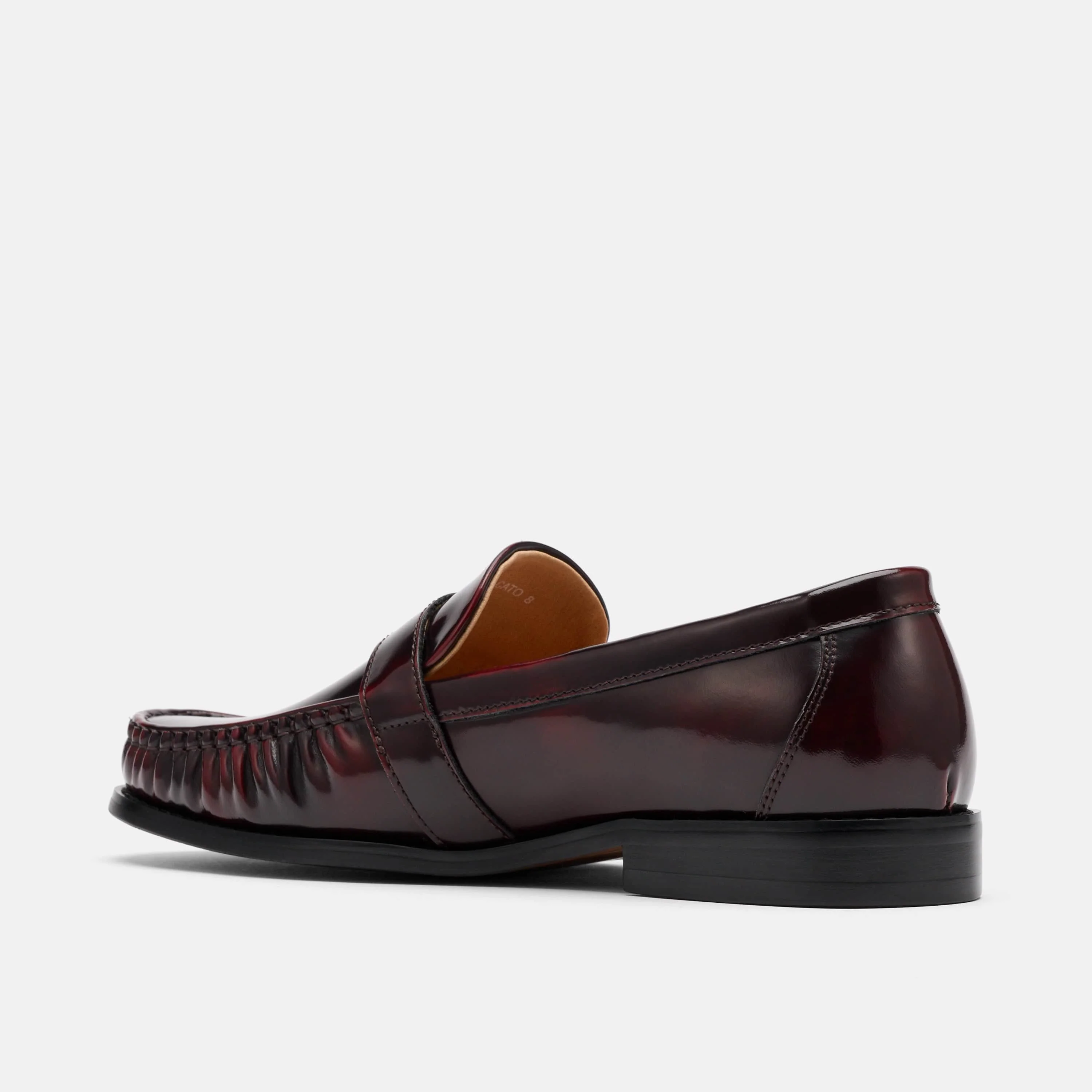 Cato Burgundy Patent Leather Buckle Loafers - Image 5
