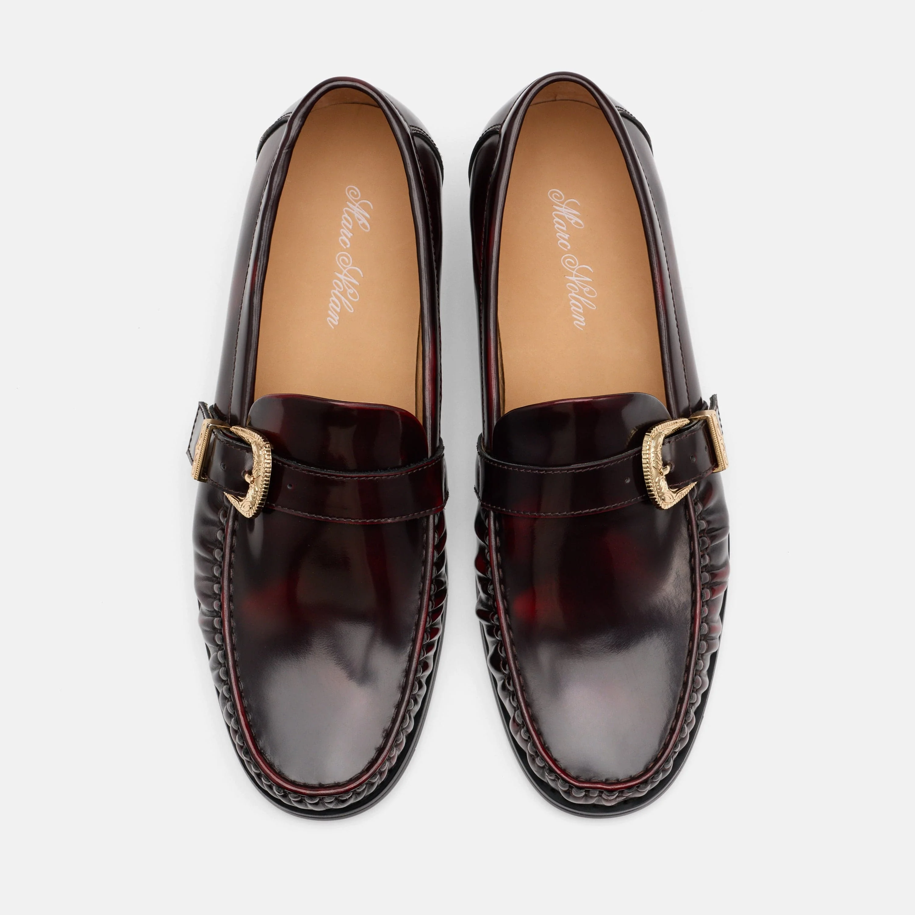 Cato Burgundy Patent Leather Buckle Loafers - Image 6