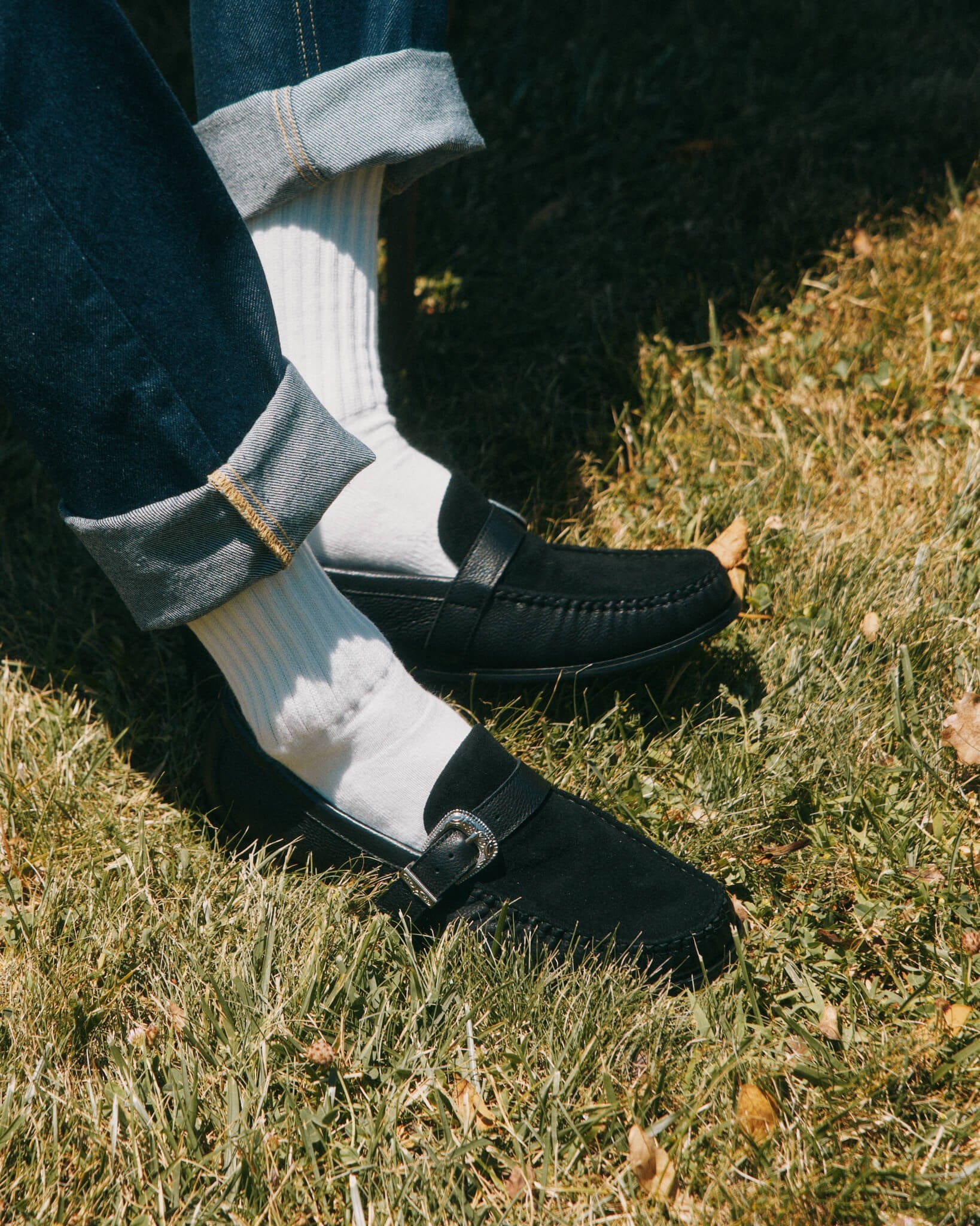 Cato Black Leather Buckle Loafers - Image 4