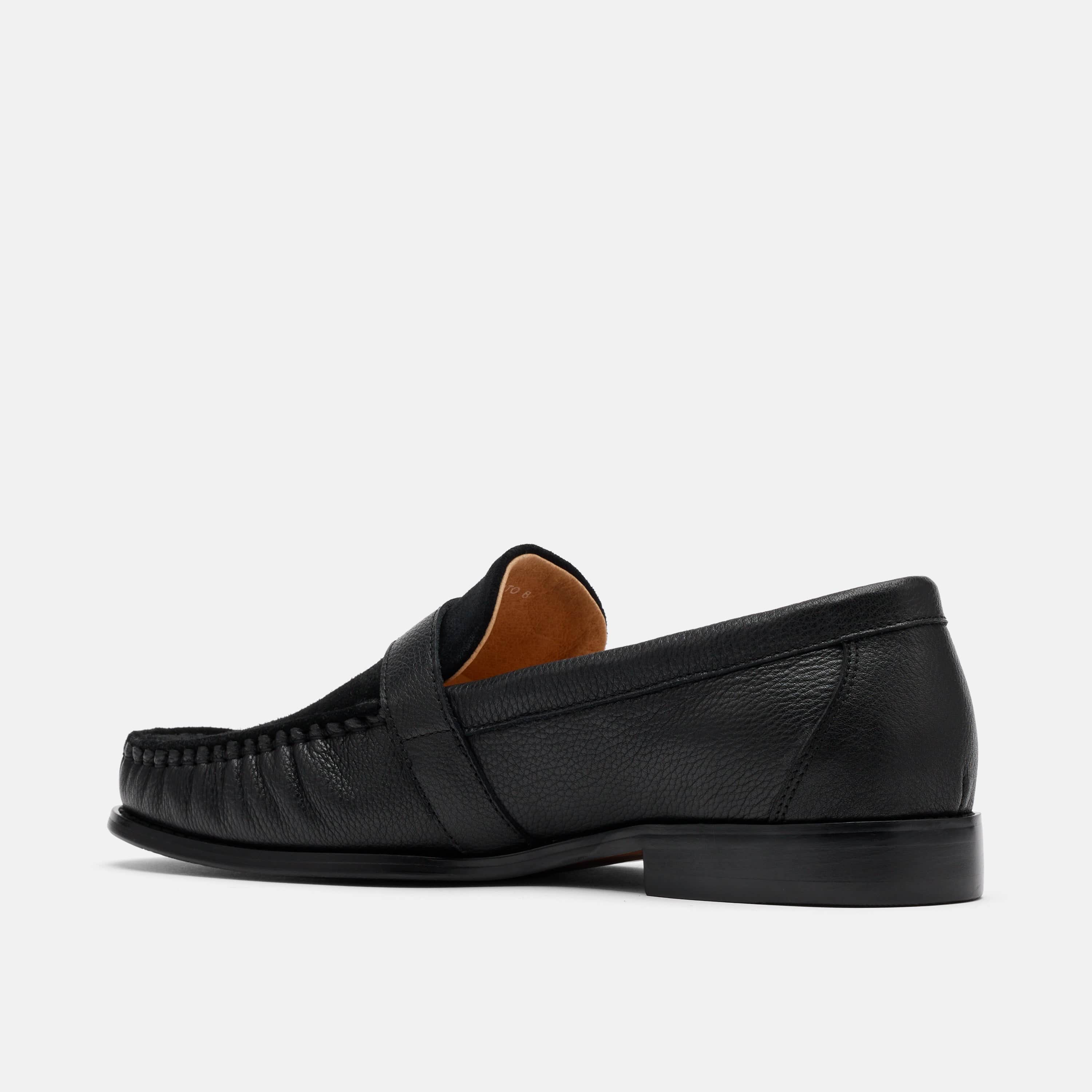 Cato Black Leather Buckle Loafers - Image 5