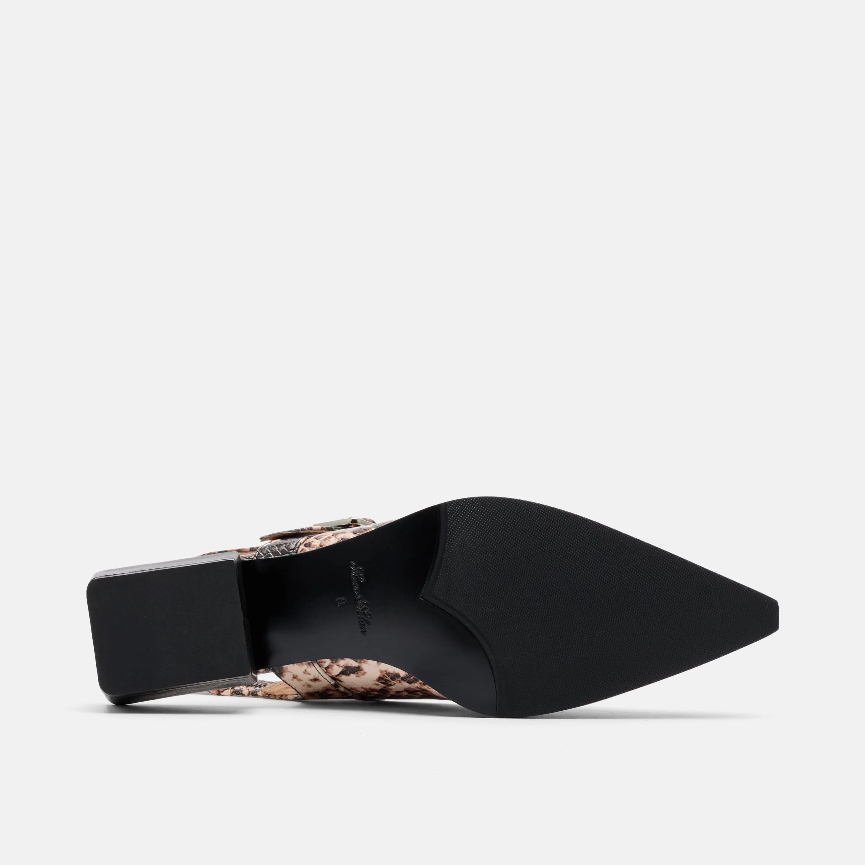 Chelsea Brown Snake Leather Slingback Block Heels - Image 7