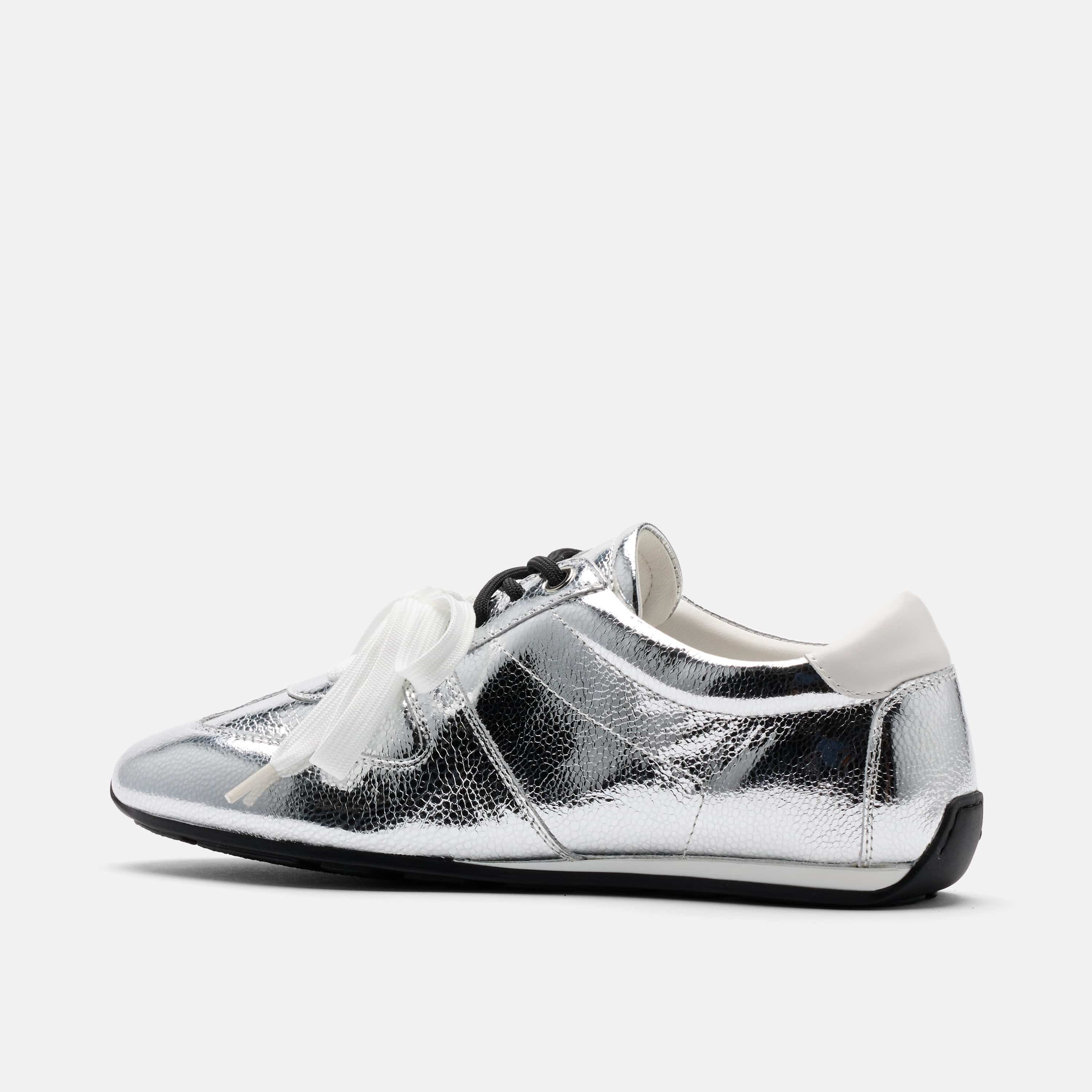 Colette Silver Metallic Leather Sneakers - Image 5