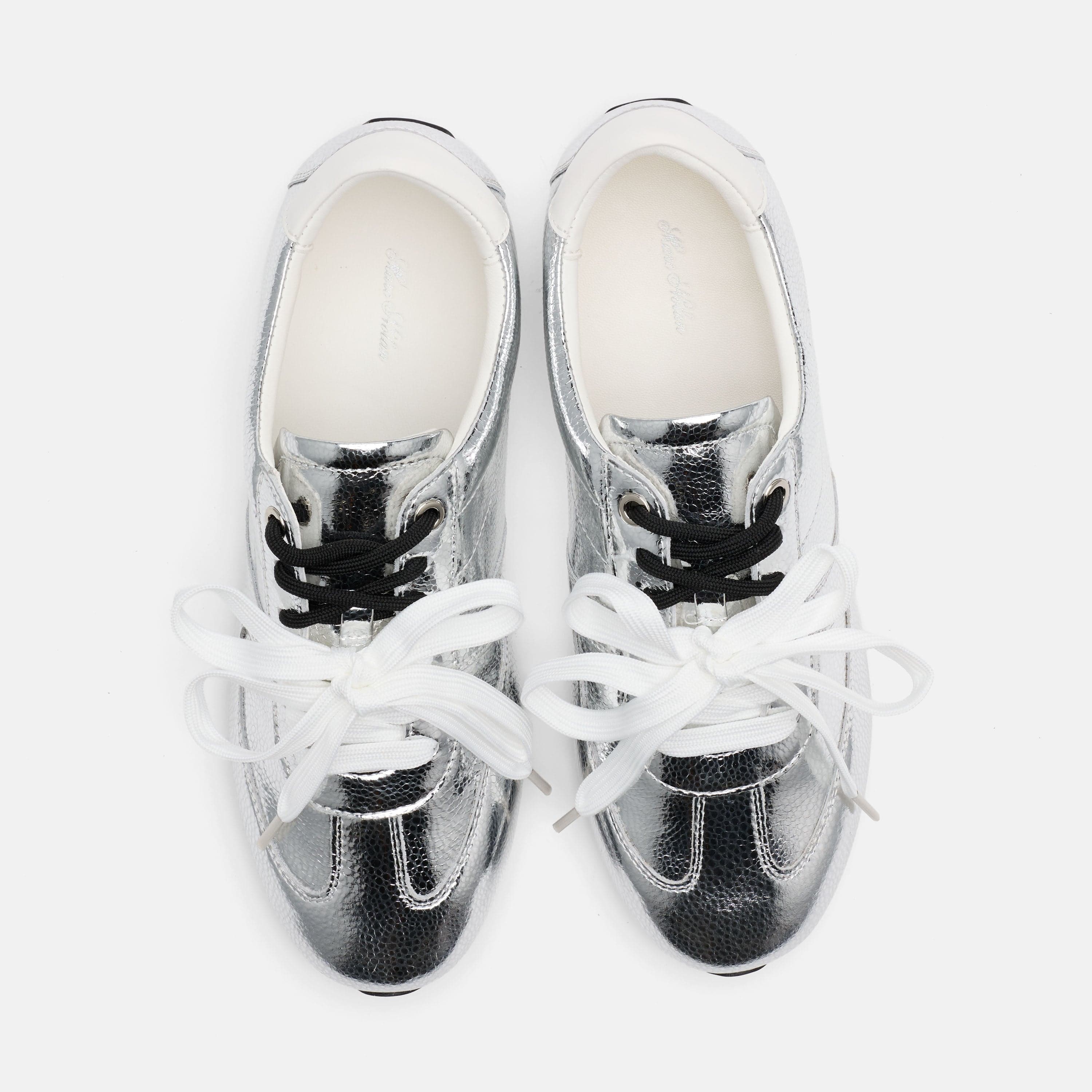 Colette Silver Metallic Leather Sneakers - Image 6