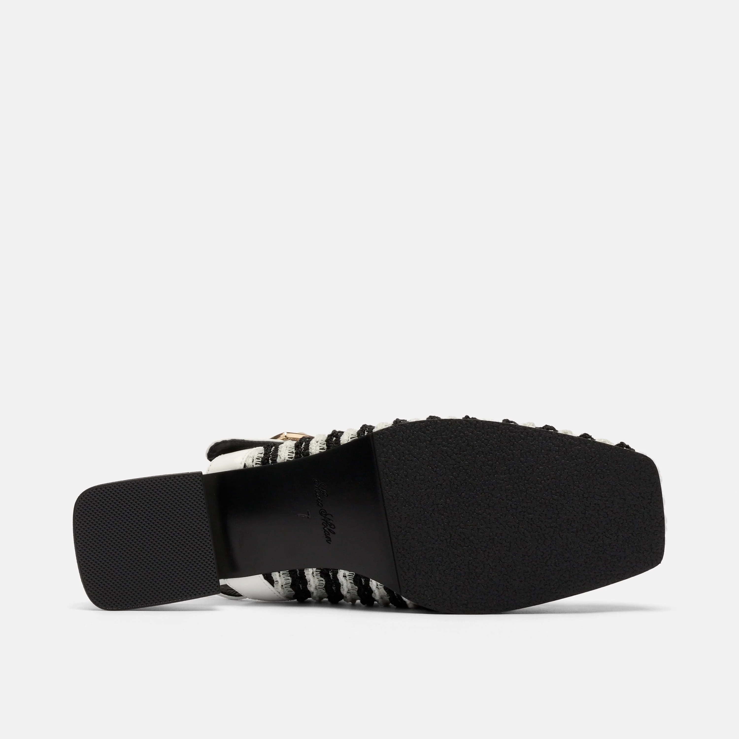 Cora White/Black Leather Mary Jane Lug Slingbacks - Image 6