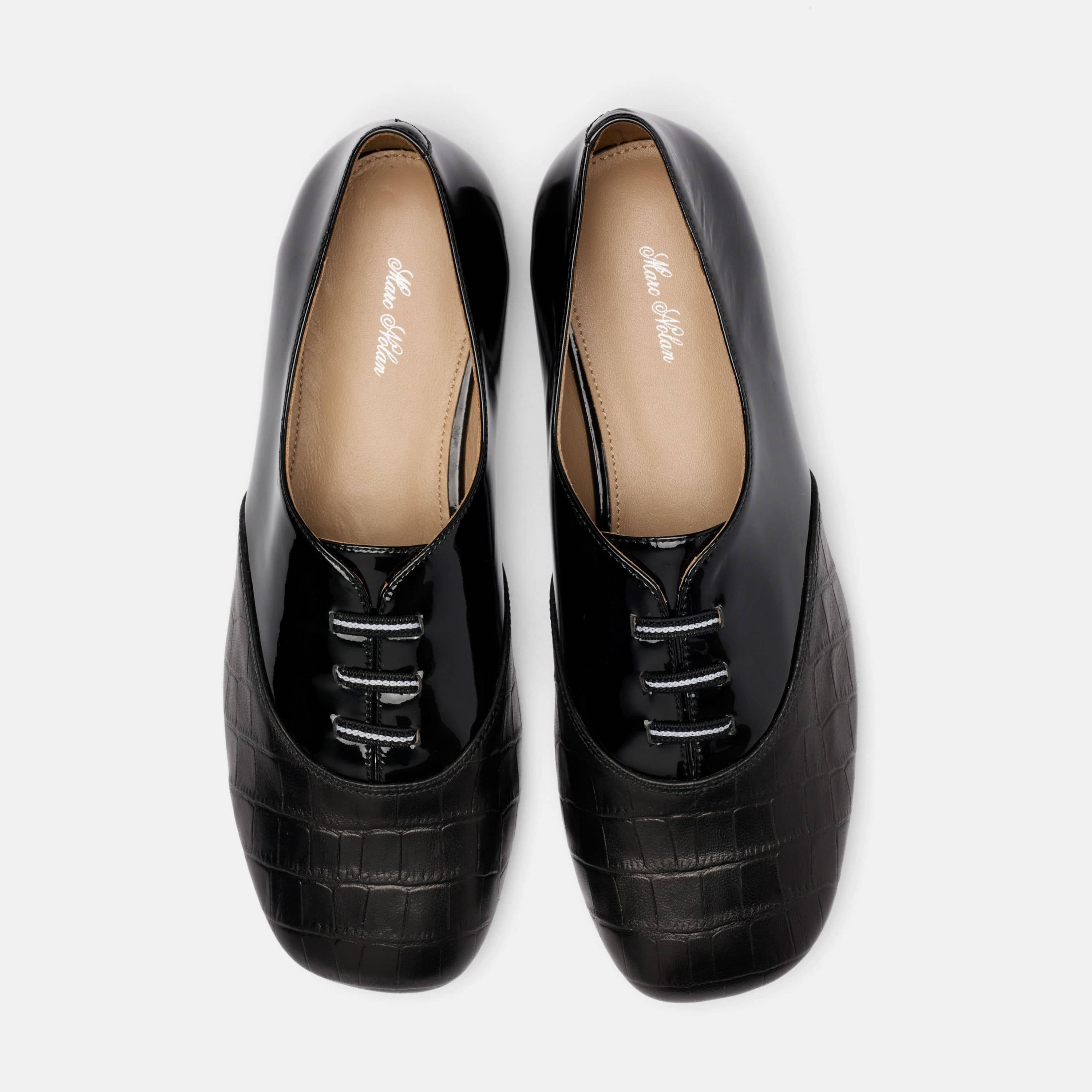 Crosstown Black Leather Ballet Sneakers - Image 5