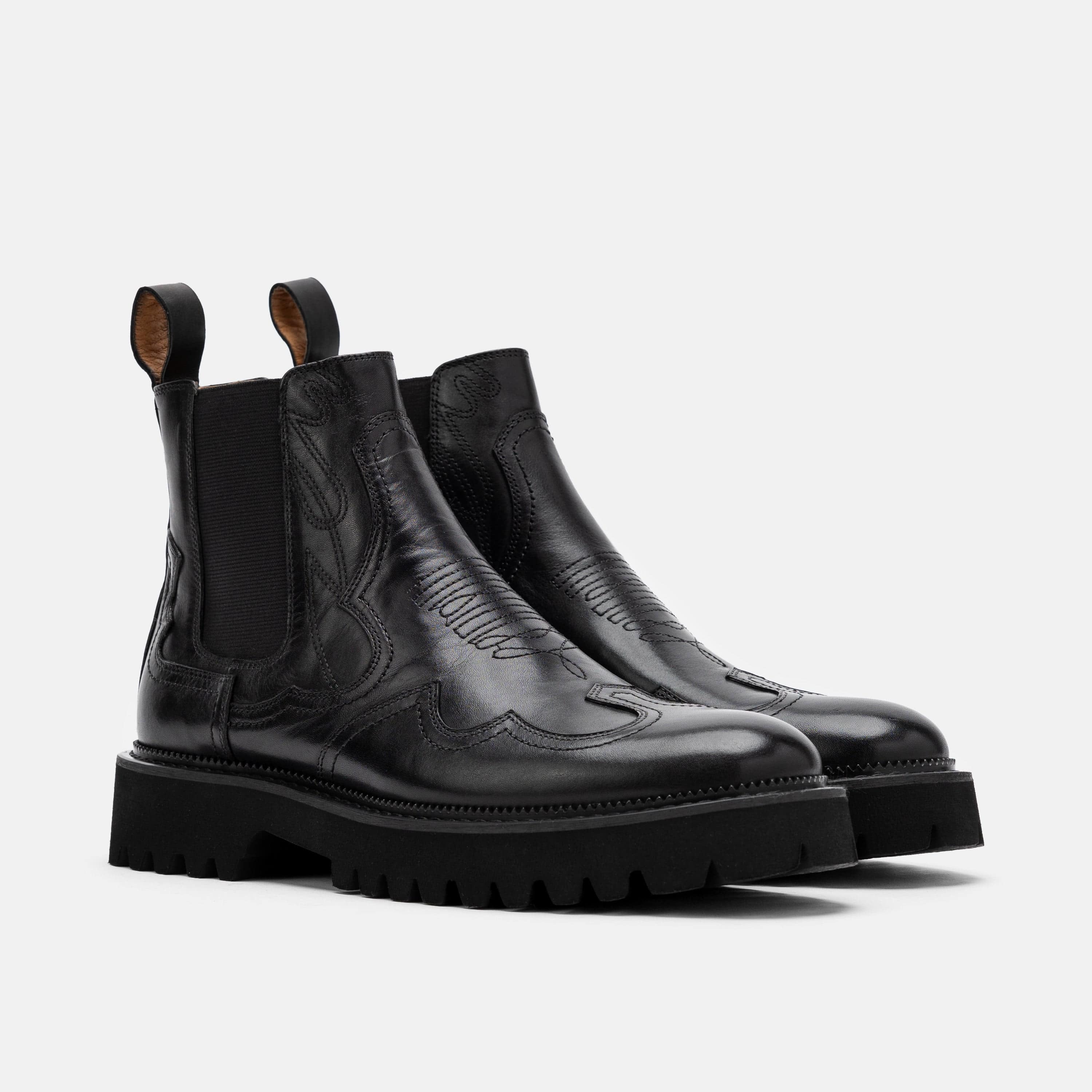 Dax Midnight Black Leather Chelsea Boots - Image 2