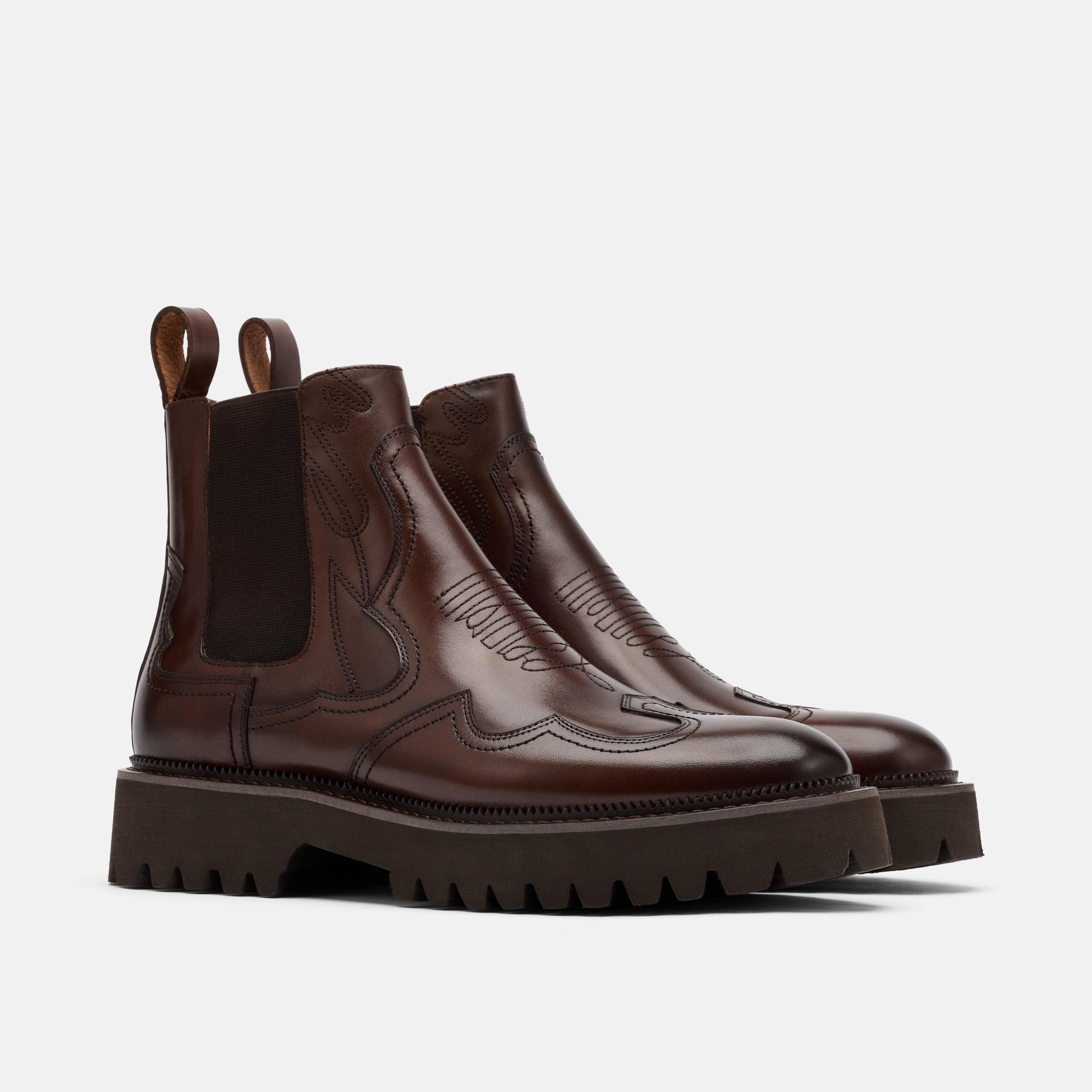 Dax Chocolate Leather Chelsea Boots - Image 2