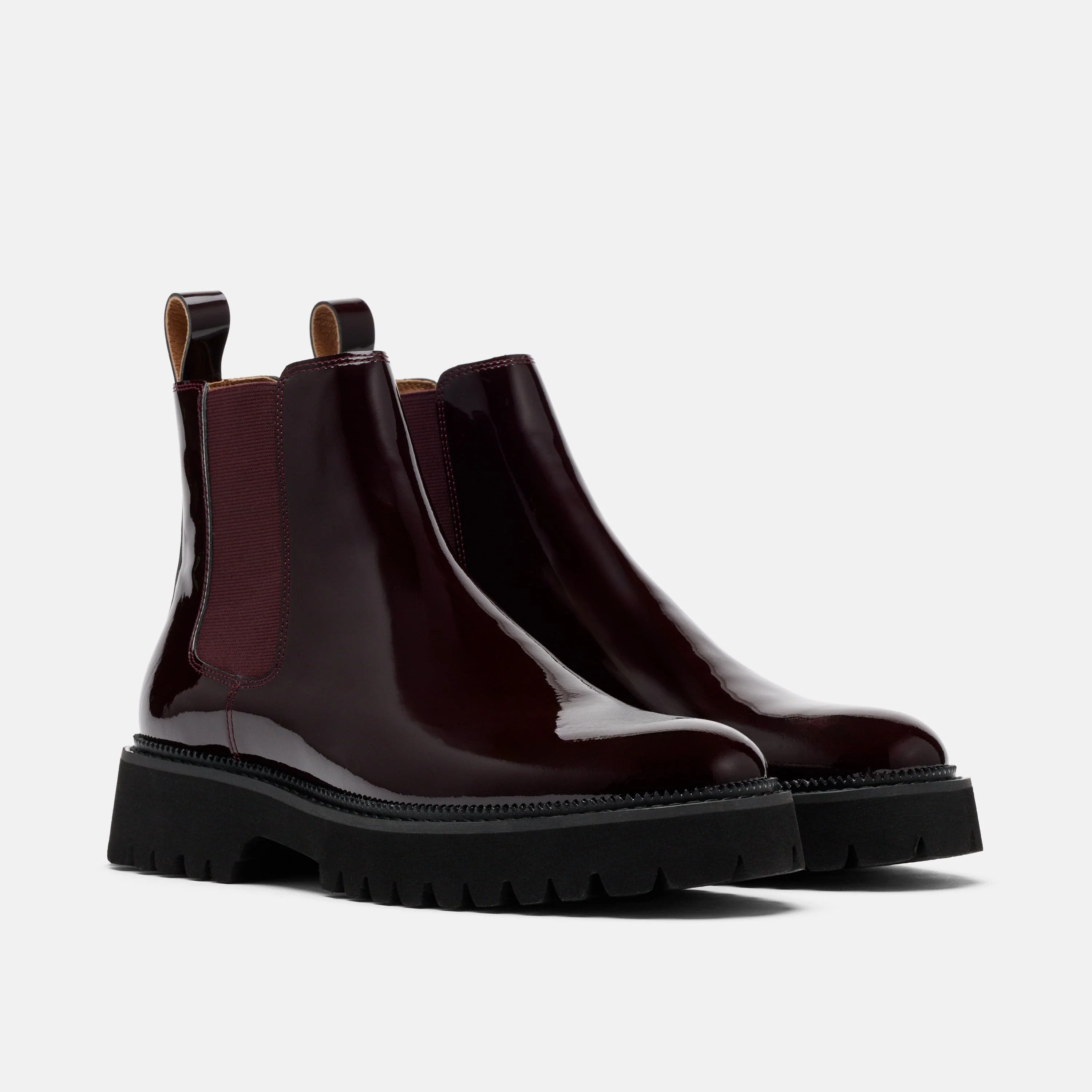 Dax Burgundy Patent Leather Chelsea Boots - Image 2