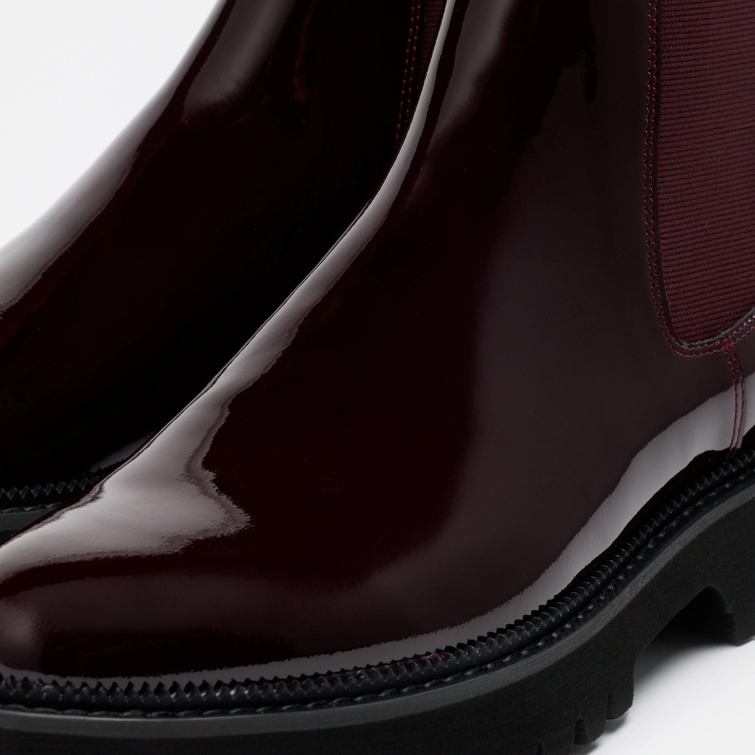 Dax Burgundy Patent Leather Chelsea Boots - Image 3