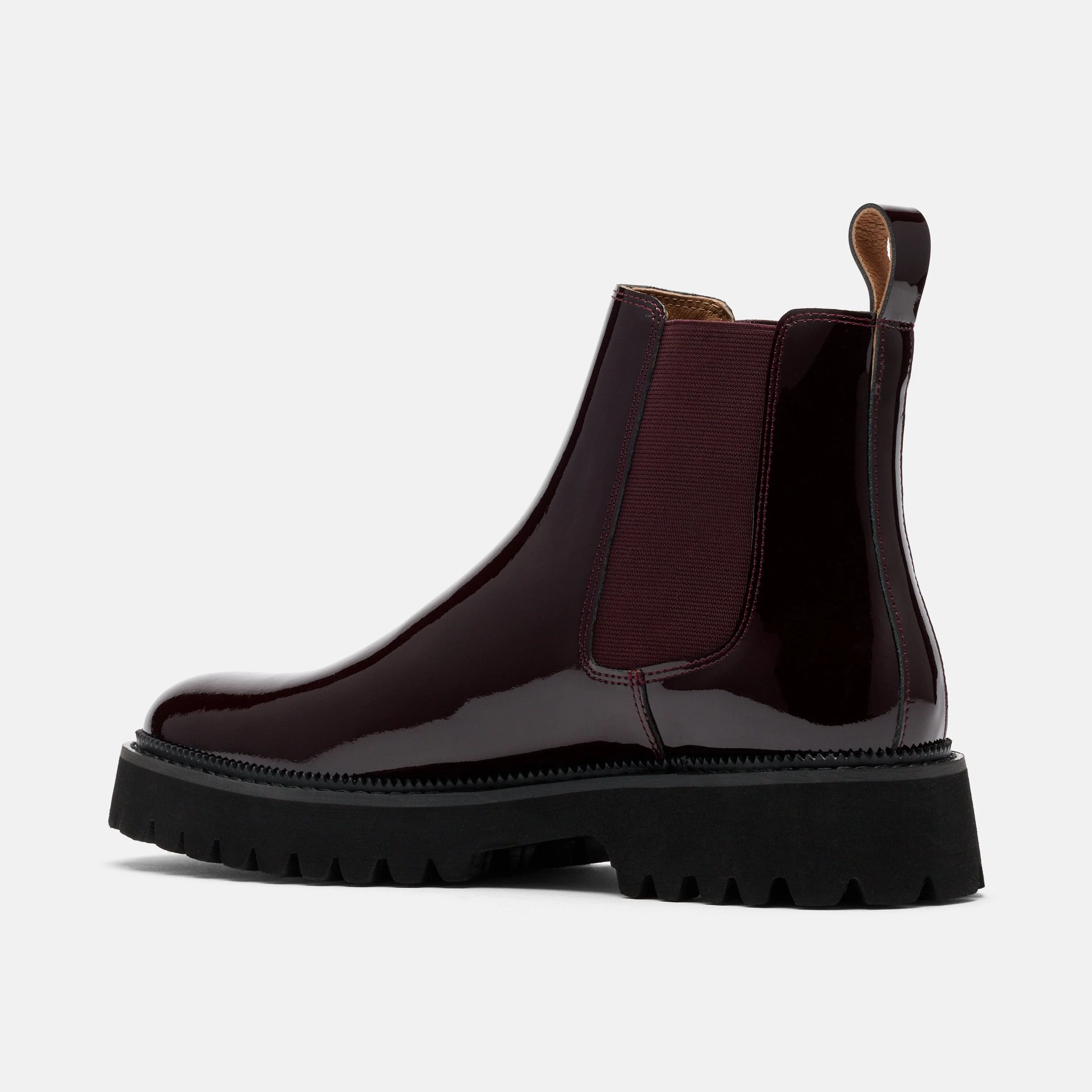 Dax Burgundy Patent Leather Chelsea Boots - Image 4