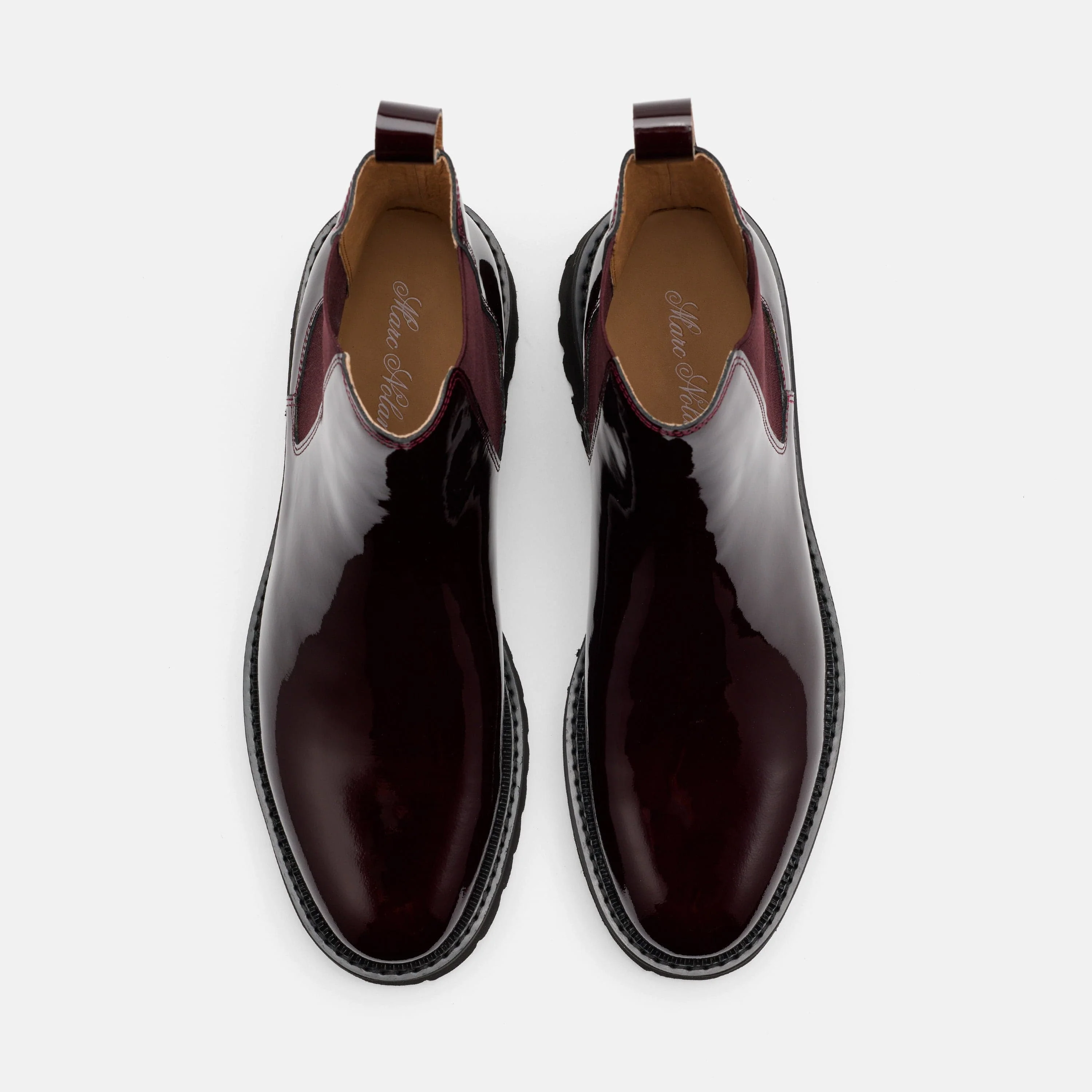 Dax Burgundy Patent Leather Chelsea Boots - Image 5