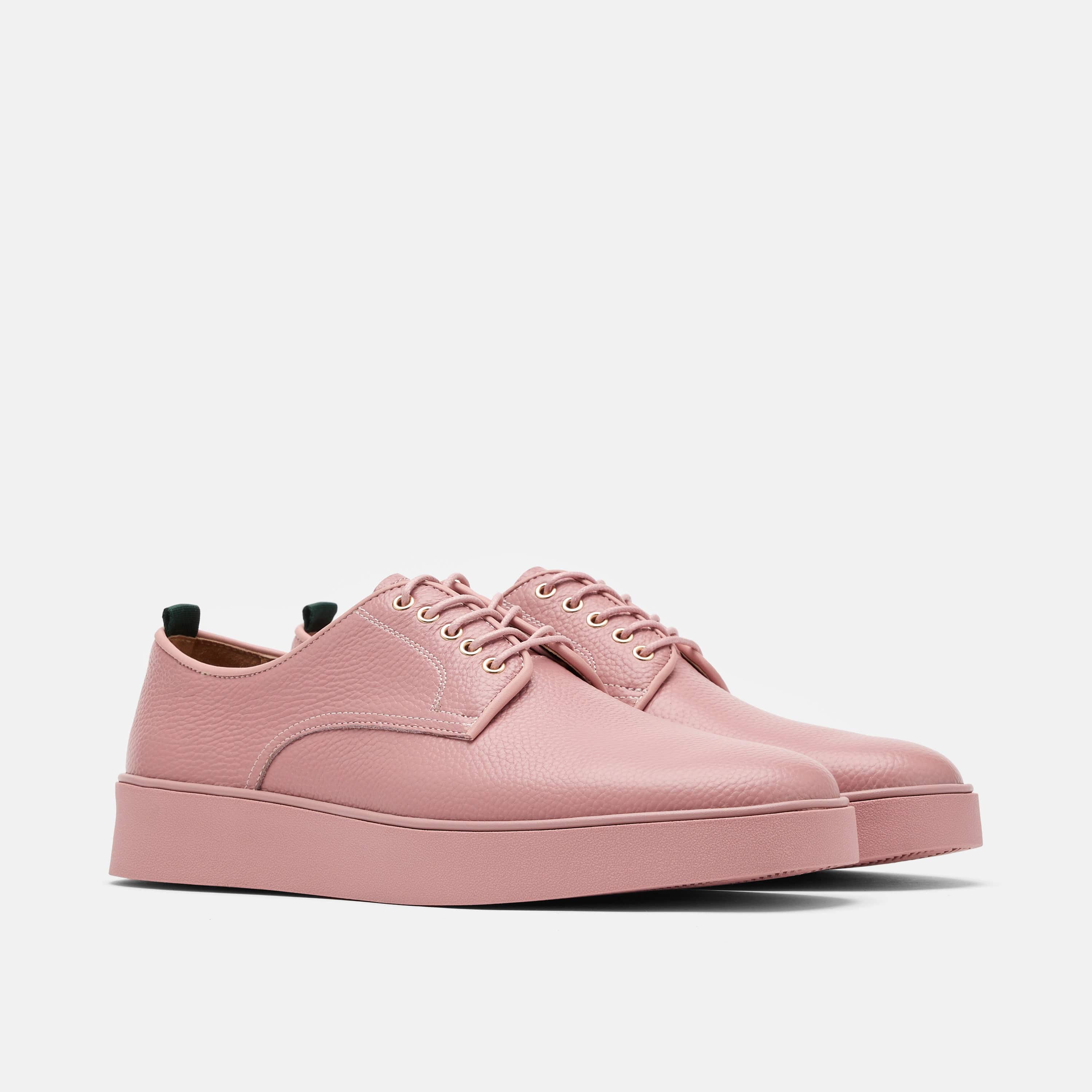 Deion Pink Leather Derby Sneakers - Image 2