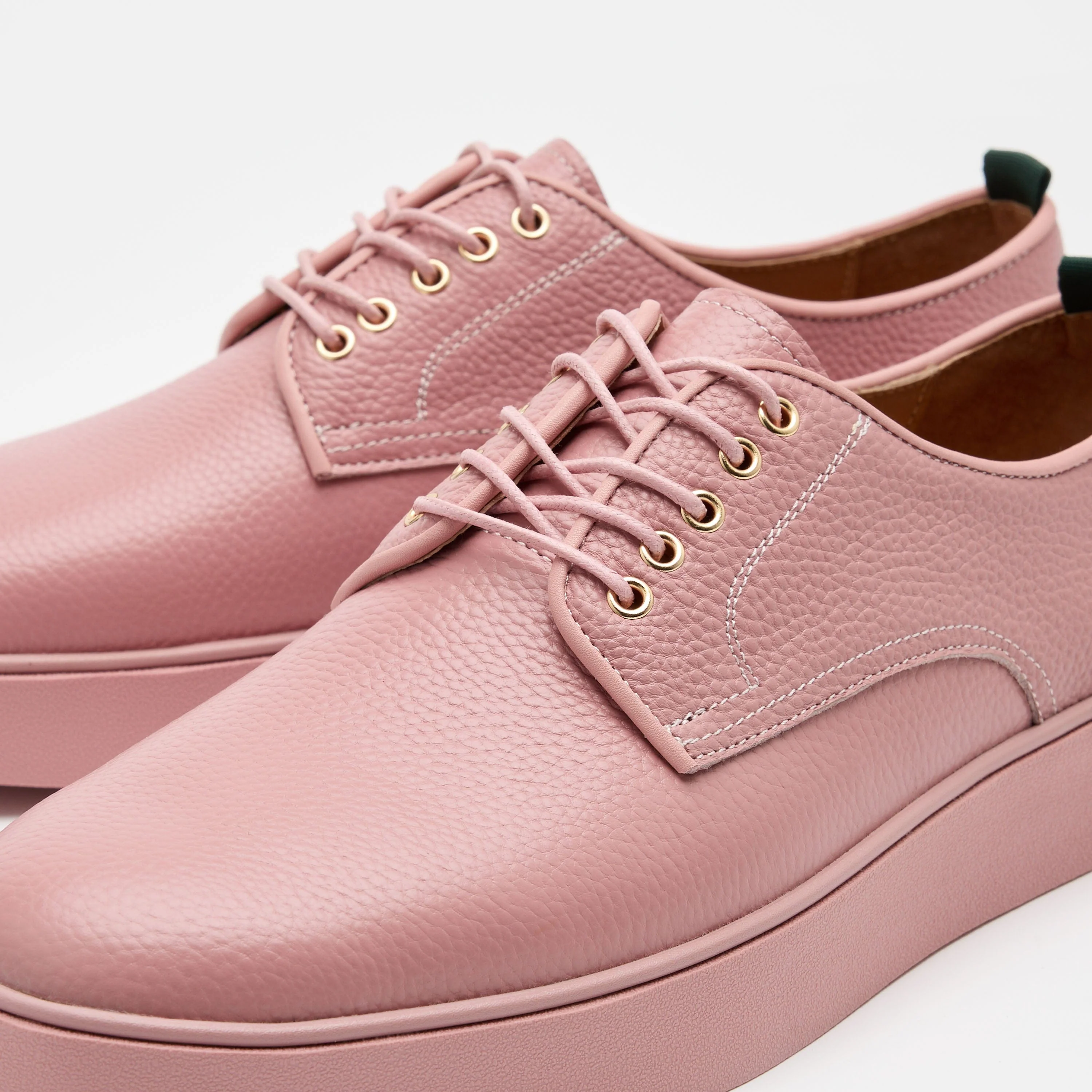 Deion Pink Leather Derby Sneakers - Image 3