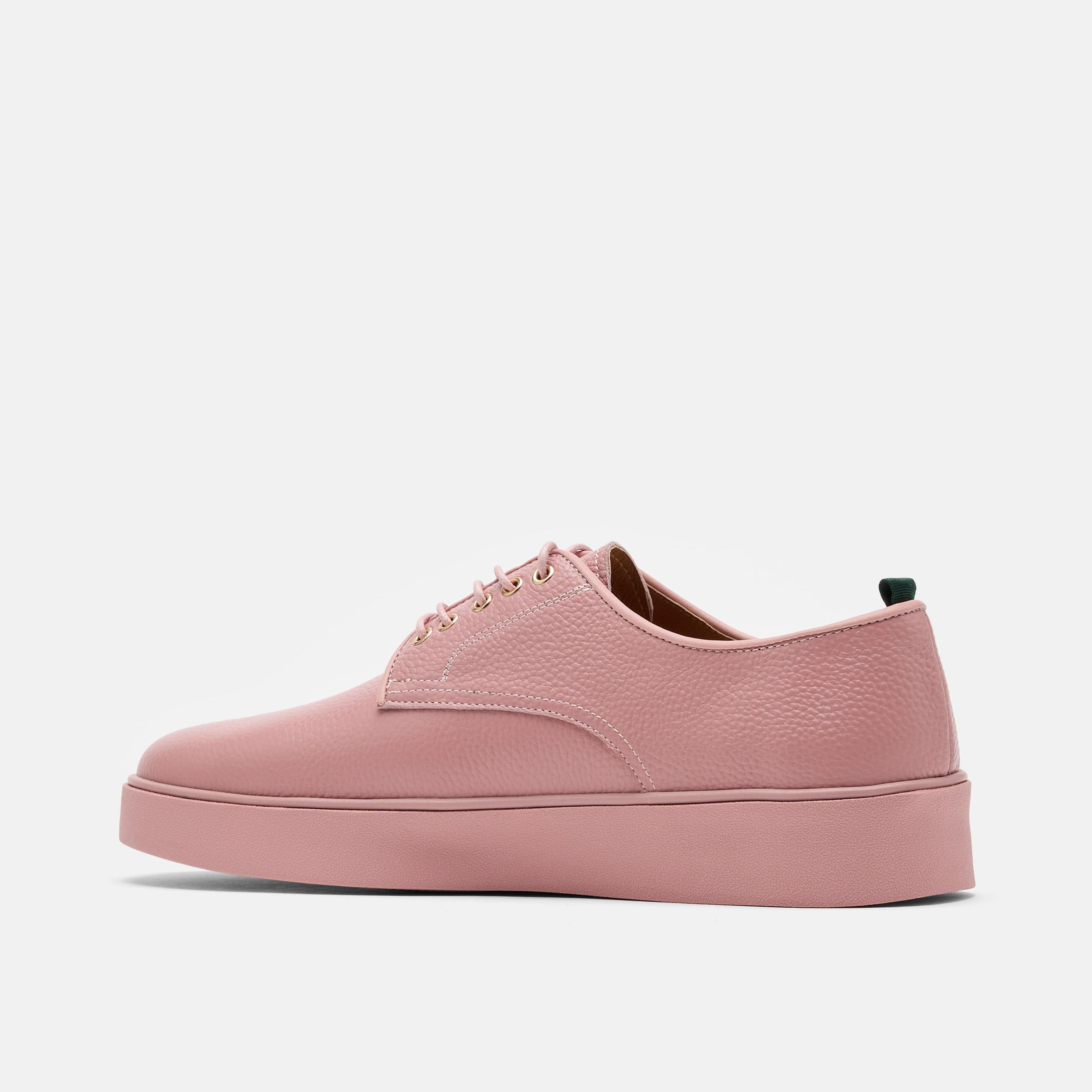 Deion Pink Leather Derby Sneakers - Image 4