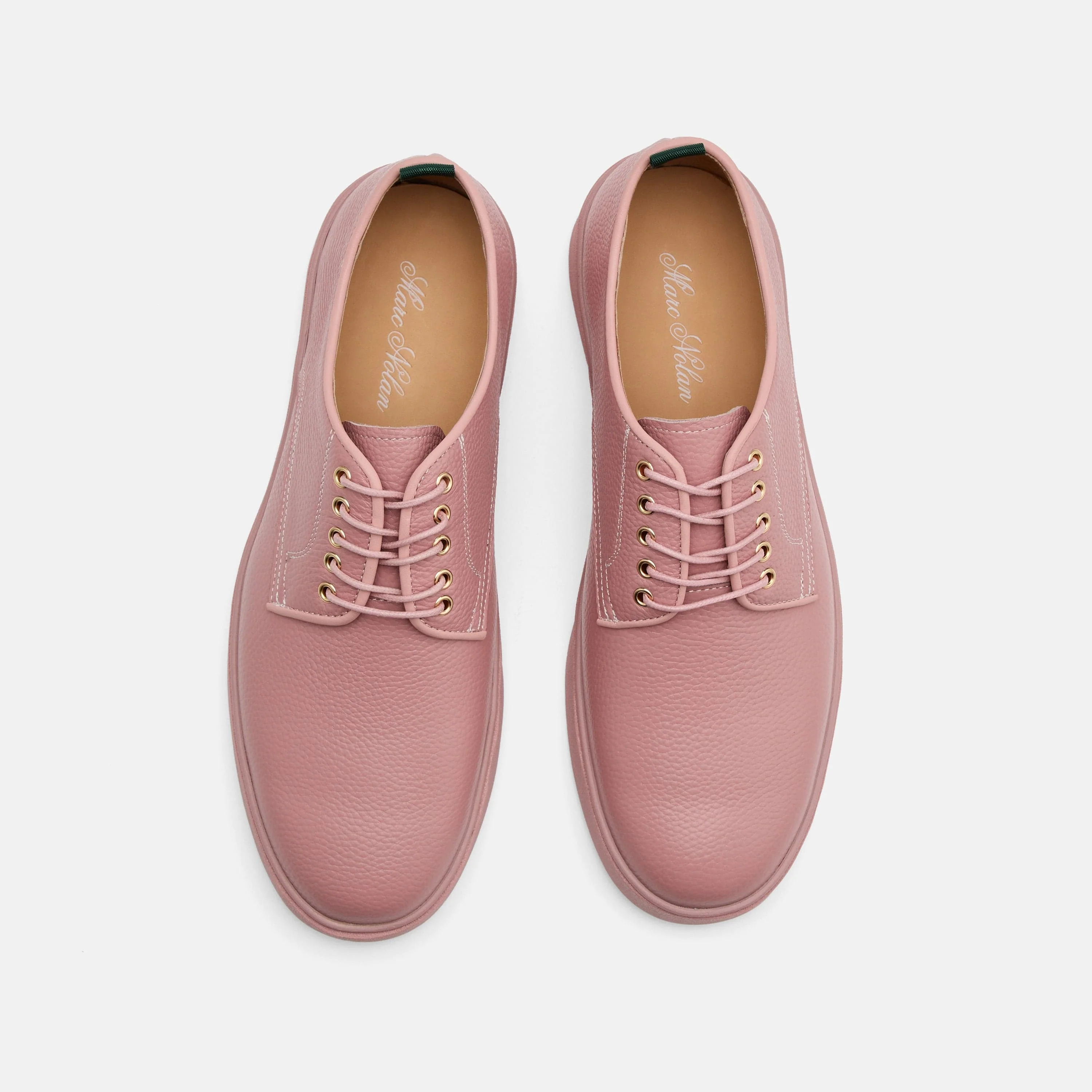 Deion Pink Leather Derby Sneakers - Image 5