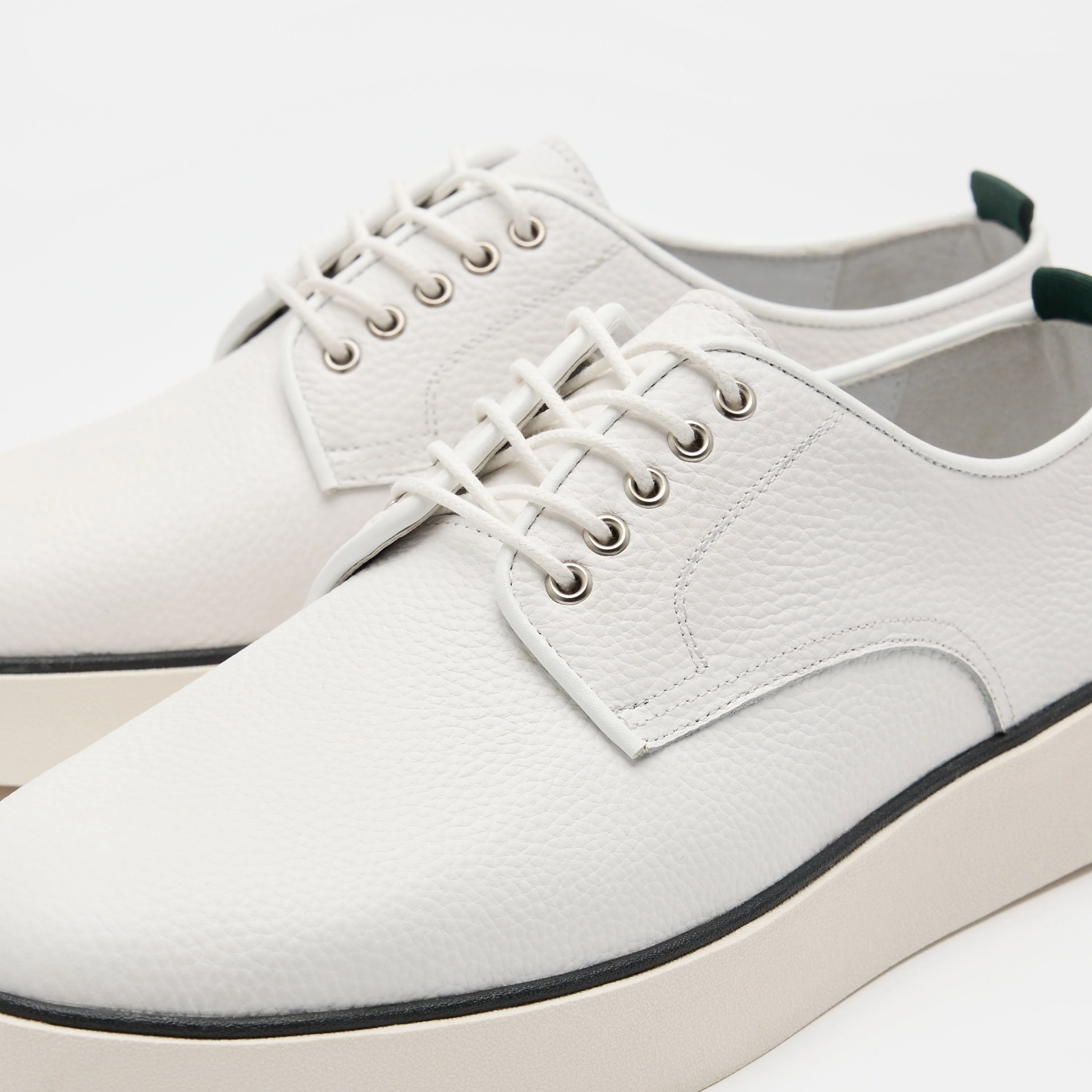 Deion White Leather Derby Sneakers - Image 3