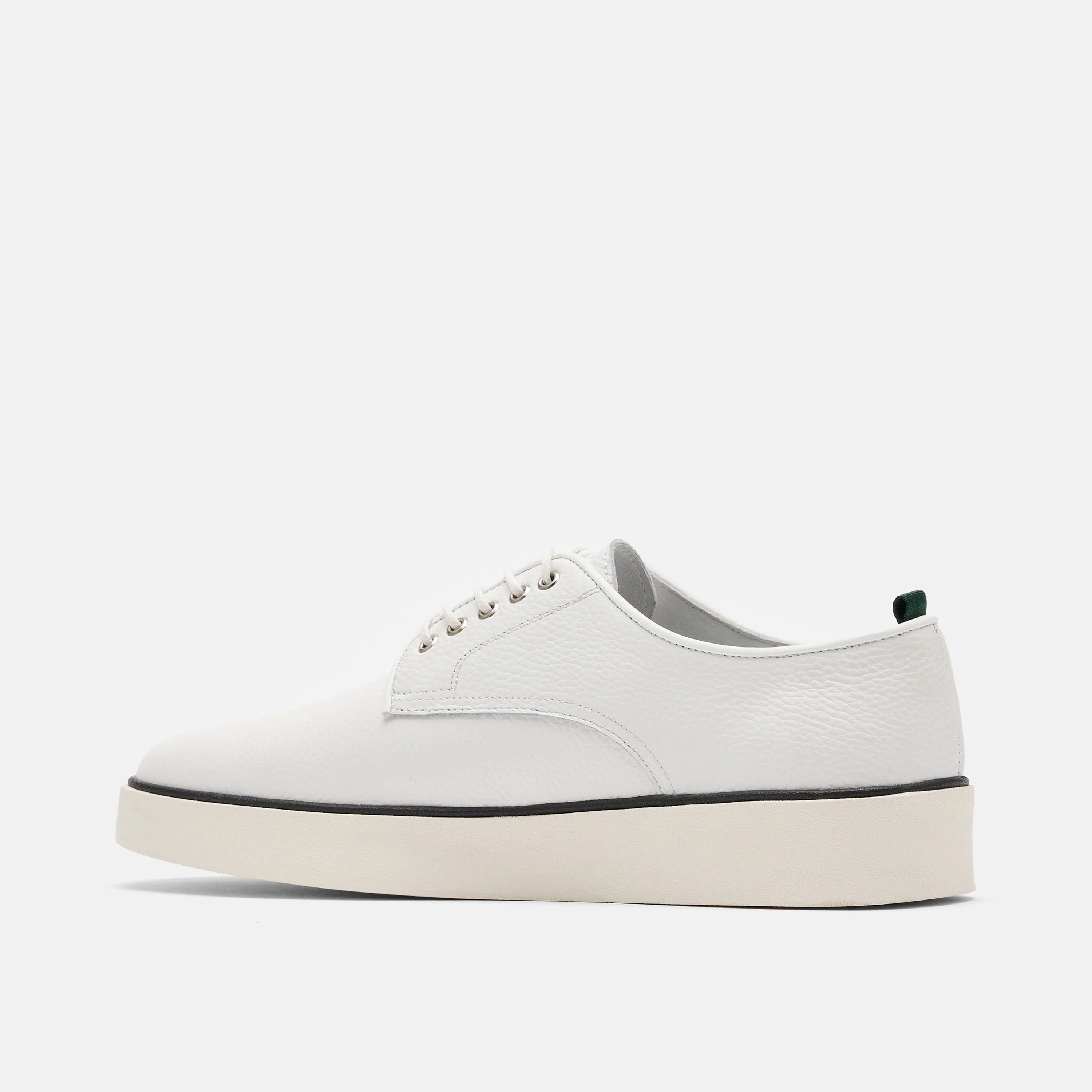 Deion White Leather Derby Sneakers - Image 4