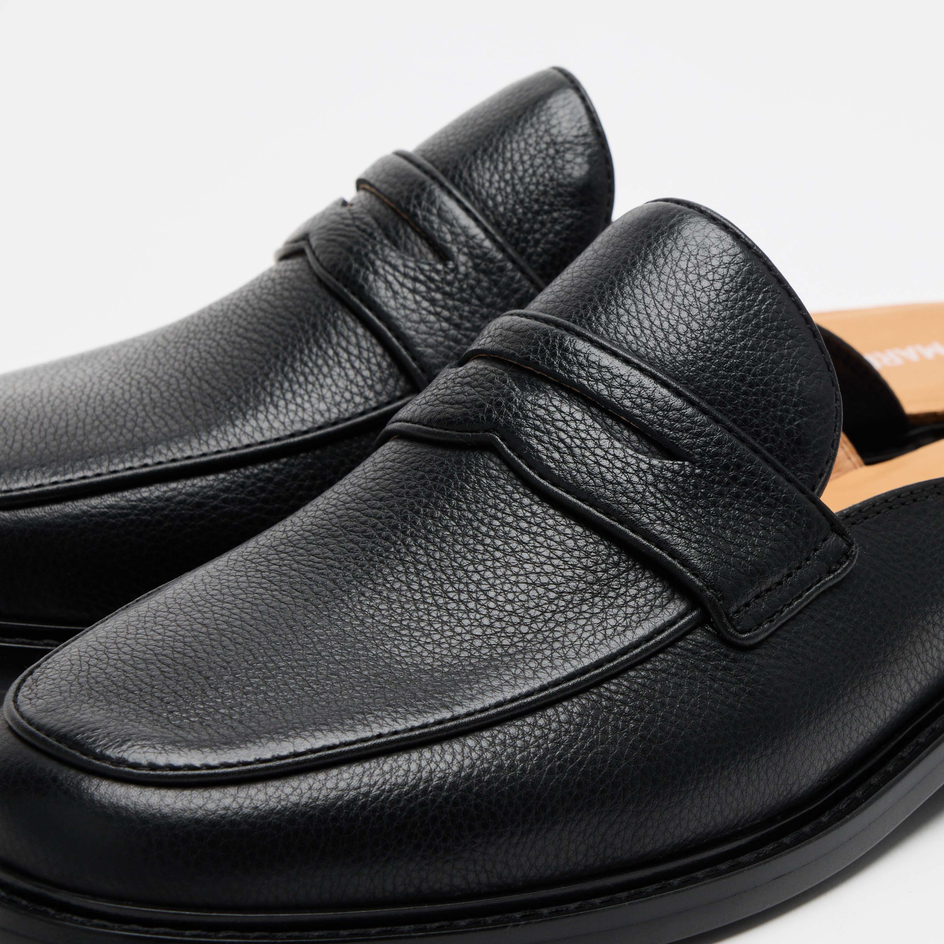Del Mar Black Pebble Loafer Mules - Image 3