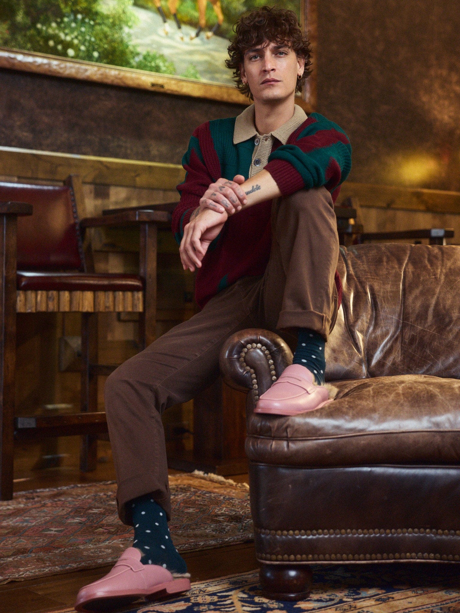 Del Mar Pink Leather Loafer Mules - Image 4