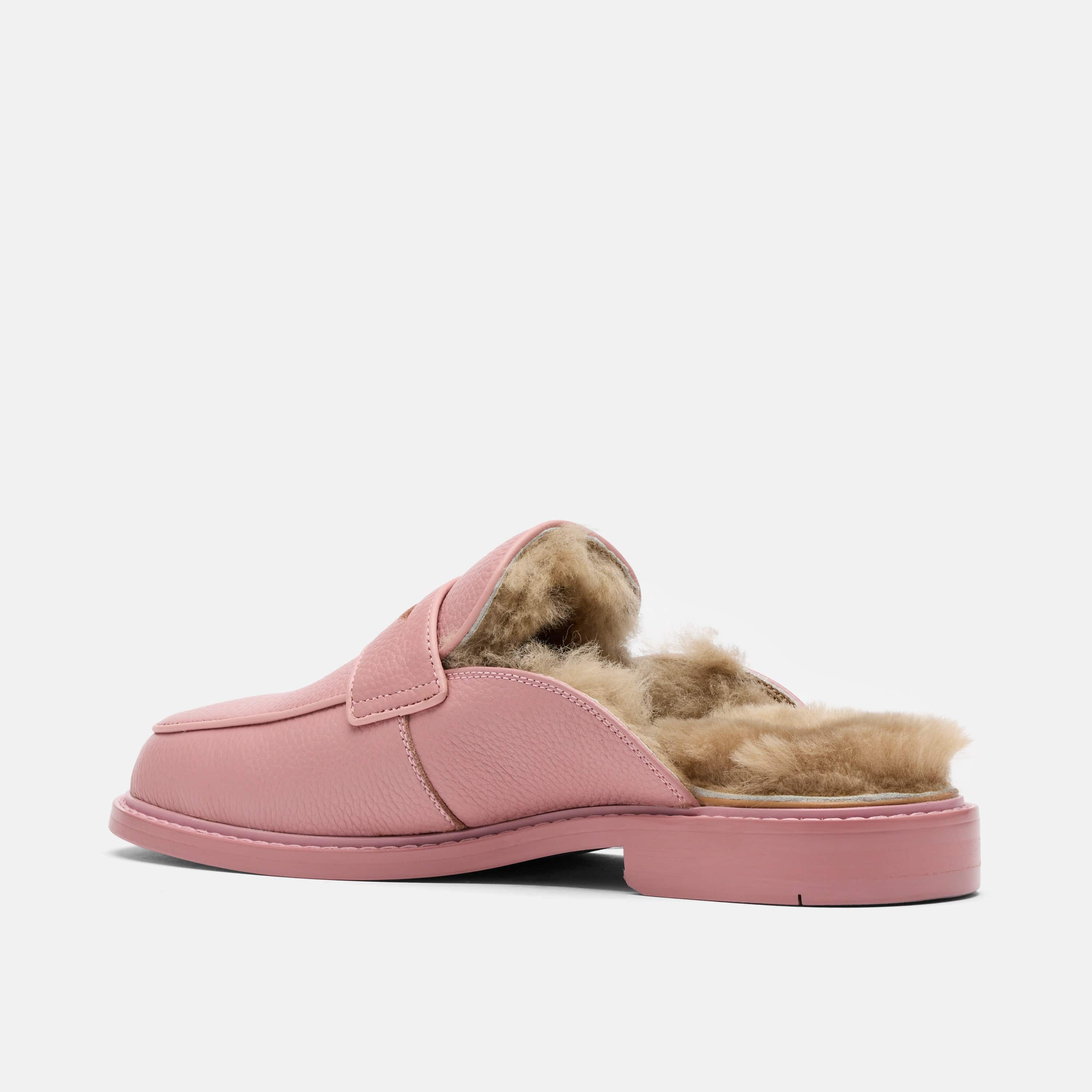 Del Mar Pink Leather Loafer Mules - Image 5