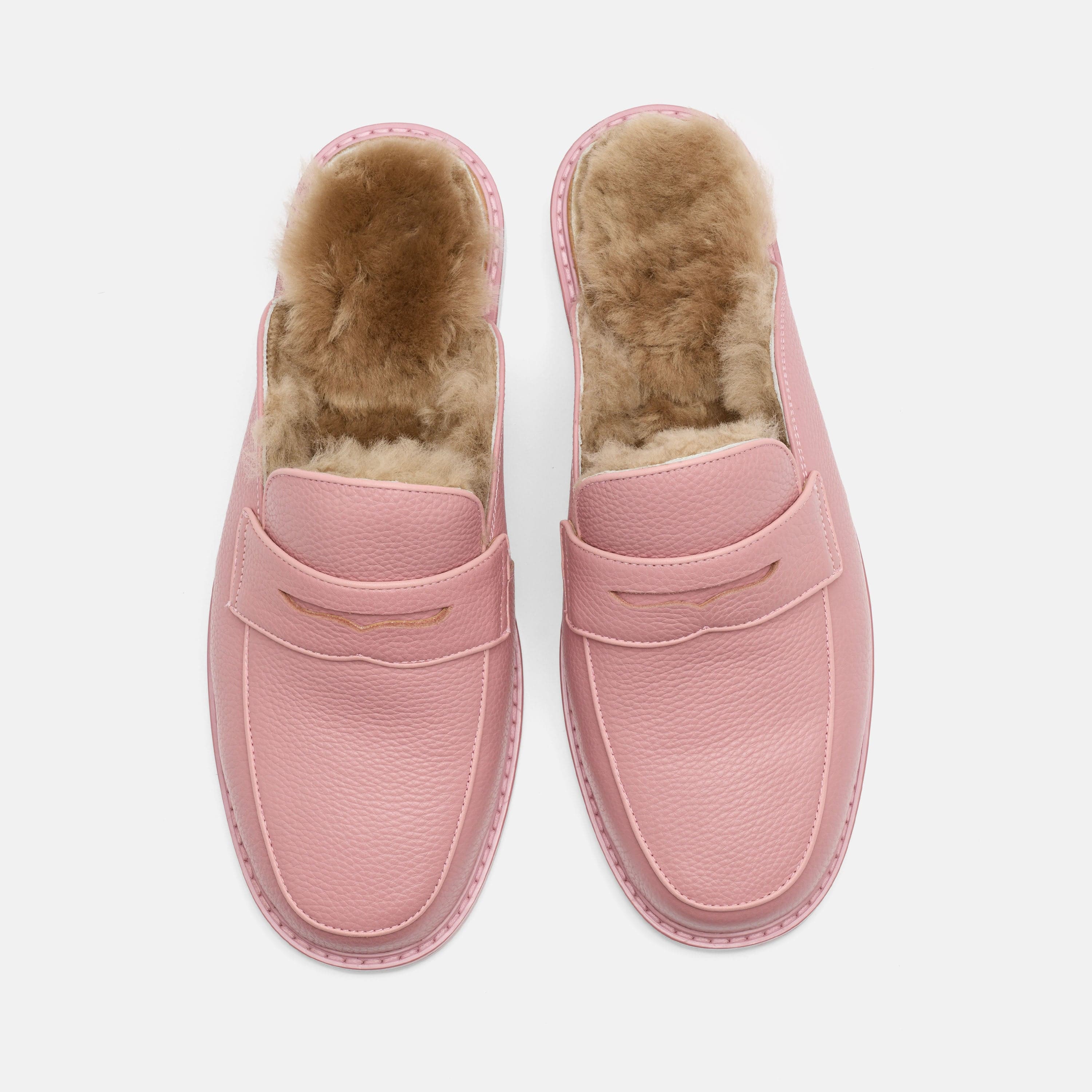 Del Mar Pink Leather Loafer Mules - Image 6