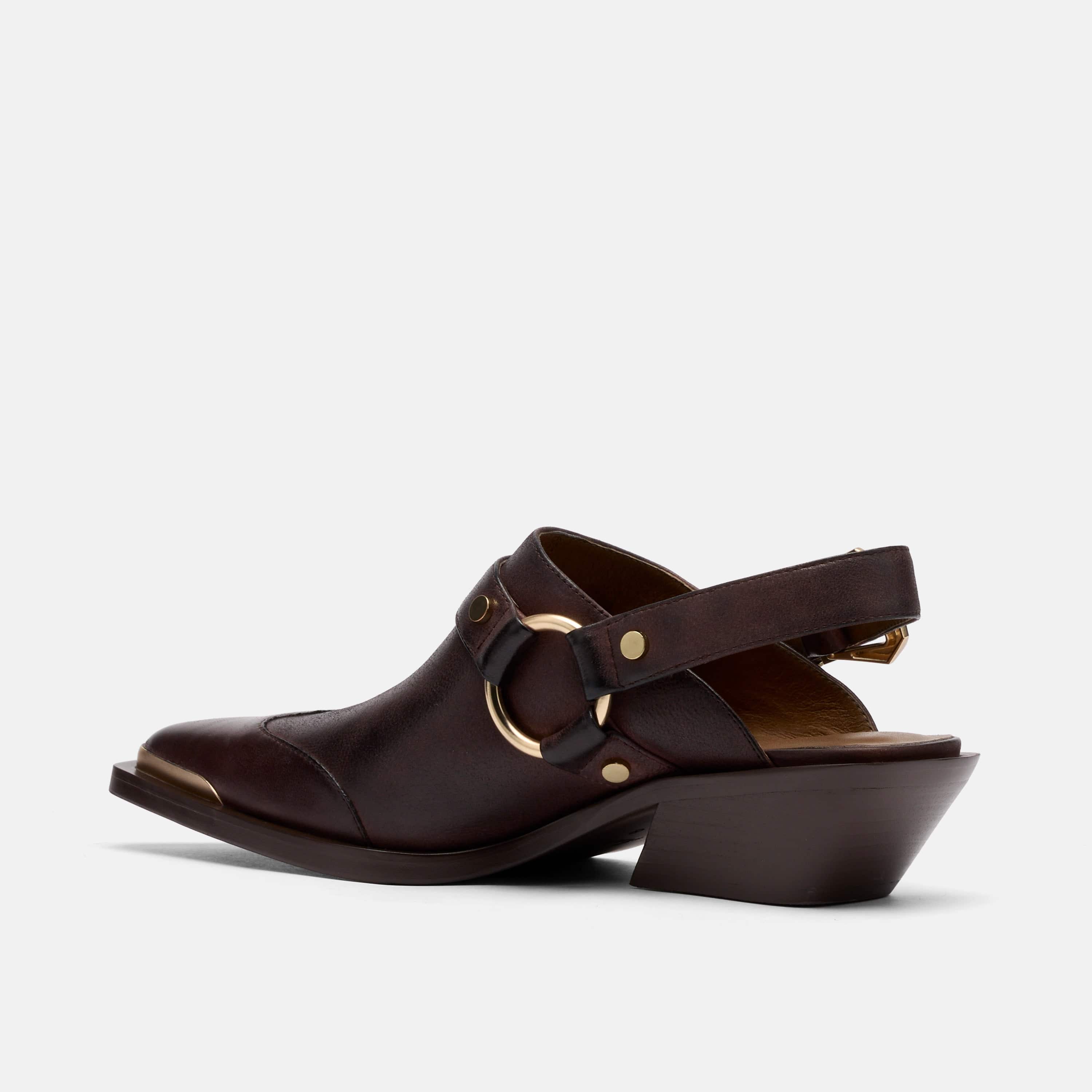 Frontier Brown Leather Western Slingbacks - Image 4