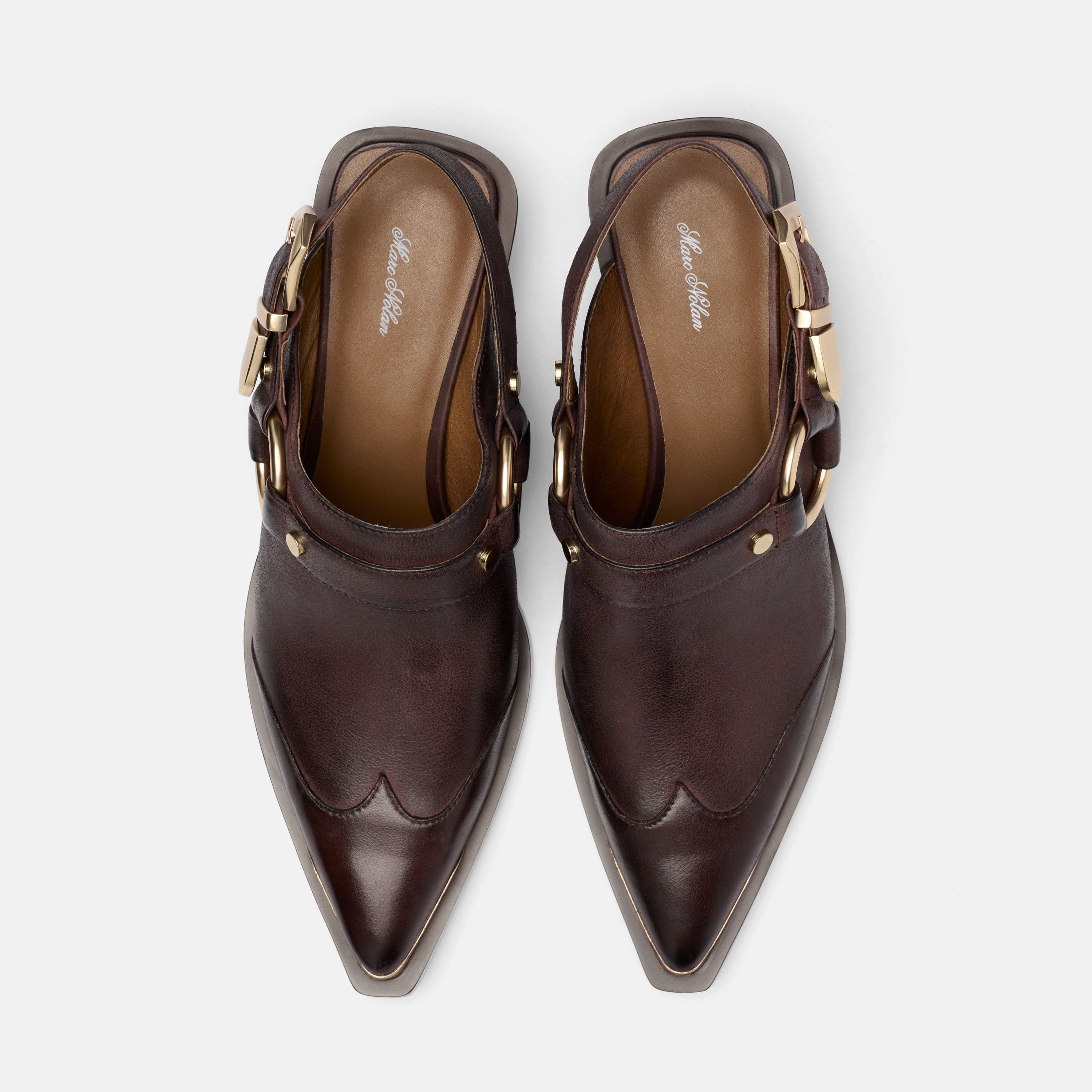 Frontier Brown Leather Western Slingbacks - Image 5