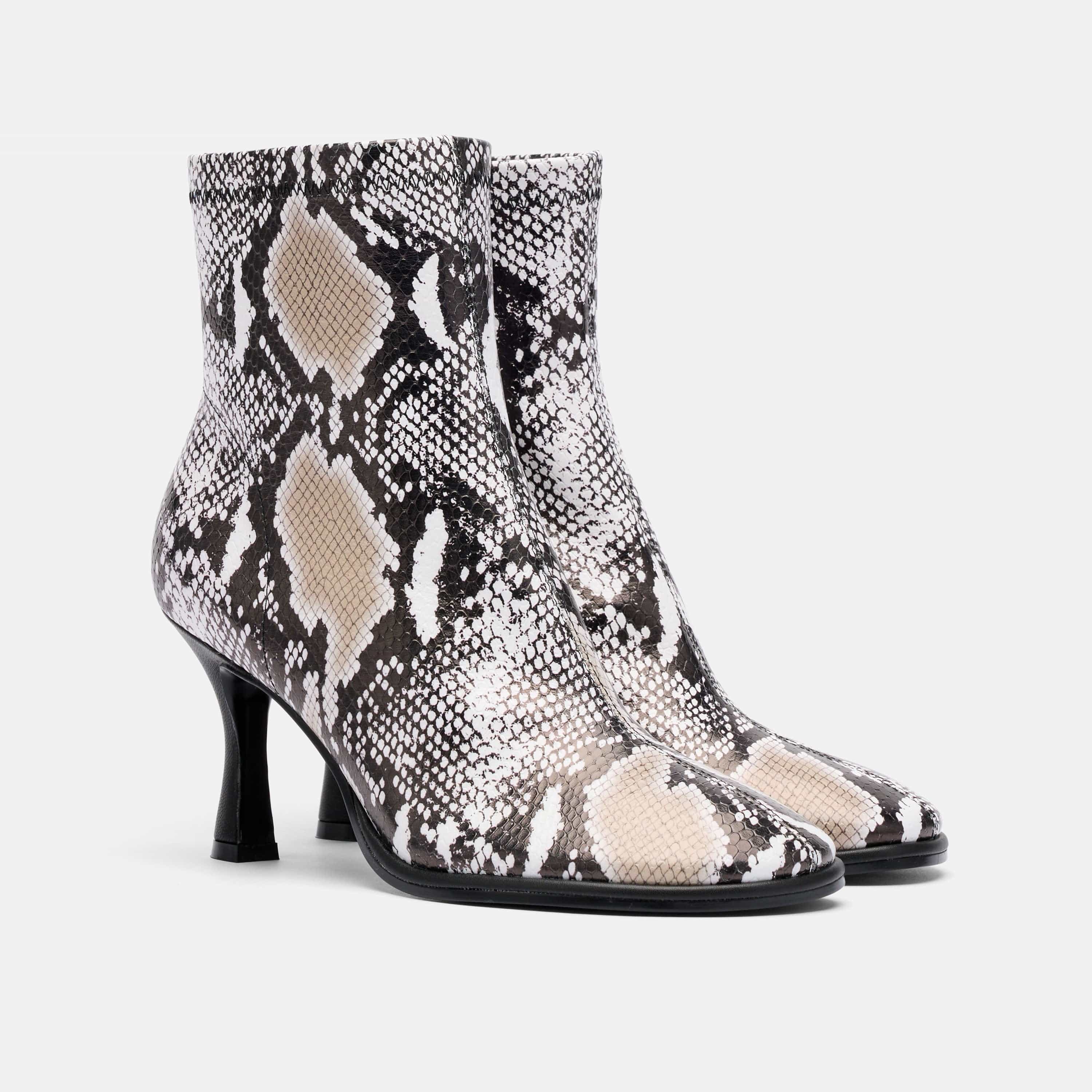 Gloria White Snake Leather Stiletto Ankle Boots - Image 2
