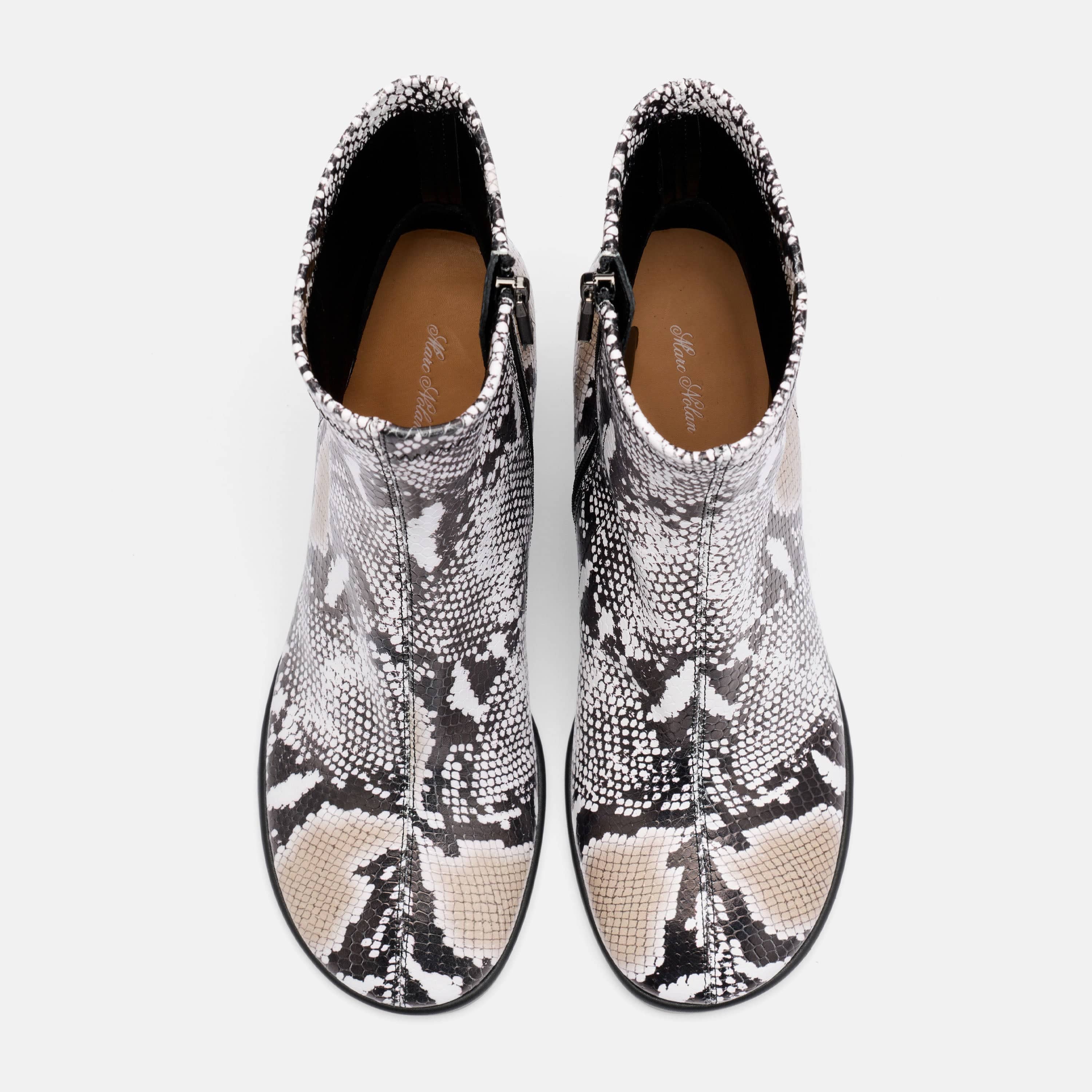 Gloria White Snake Leather Stiletto Ankle Boots - Image 5