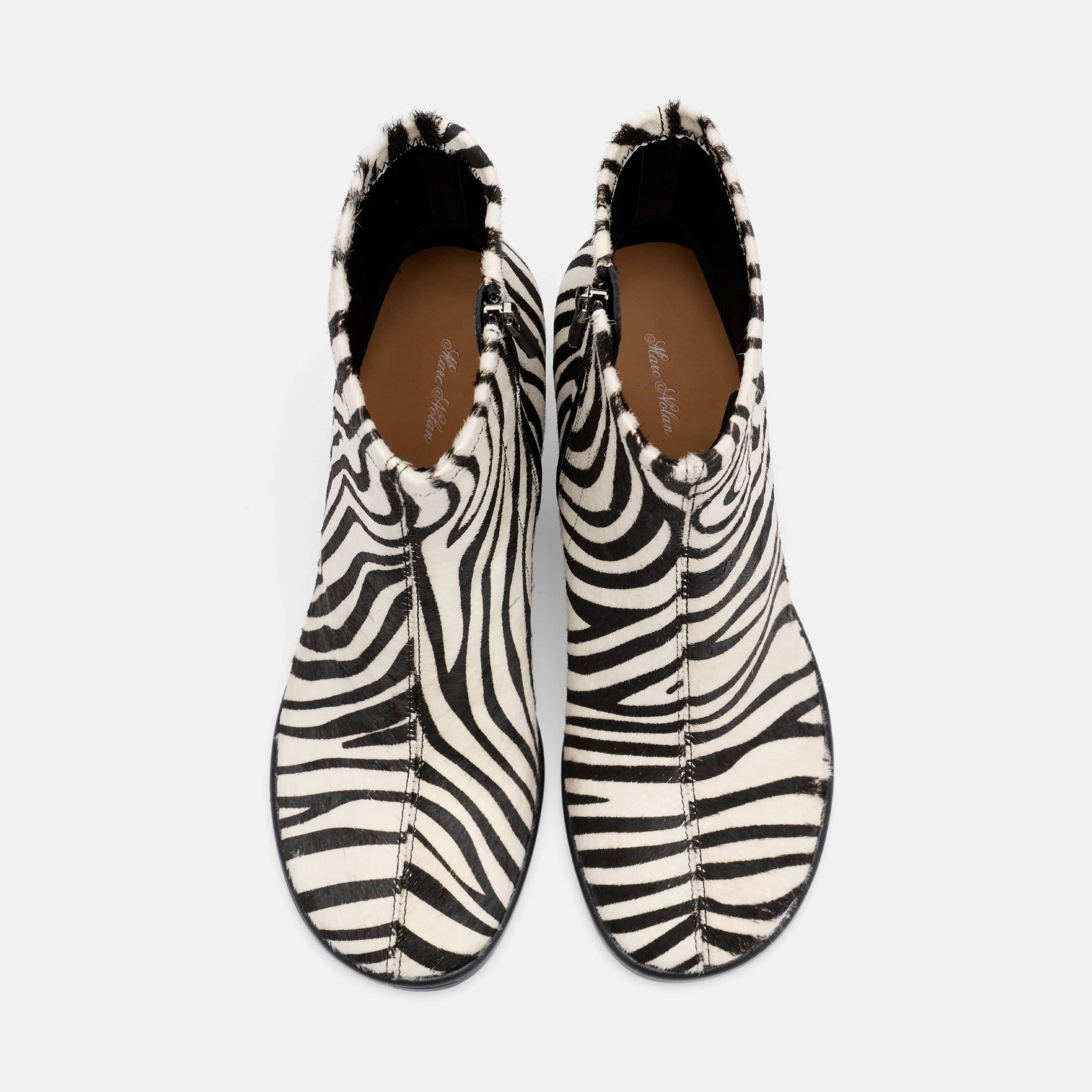 Gloria Zebra Leather Stiletto Ankle Boots - Image 6
