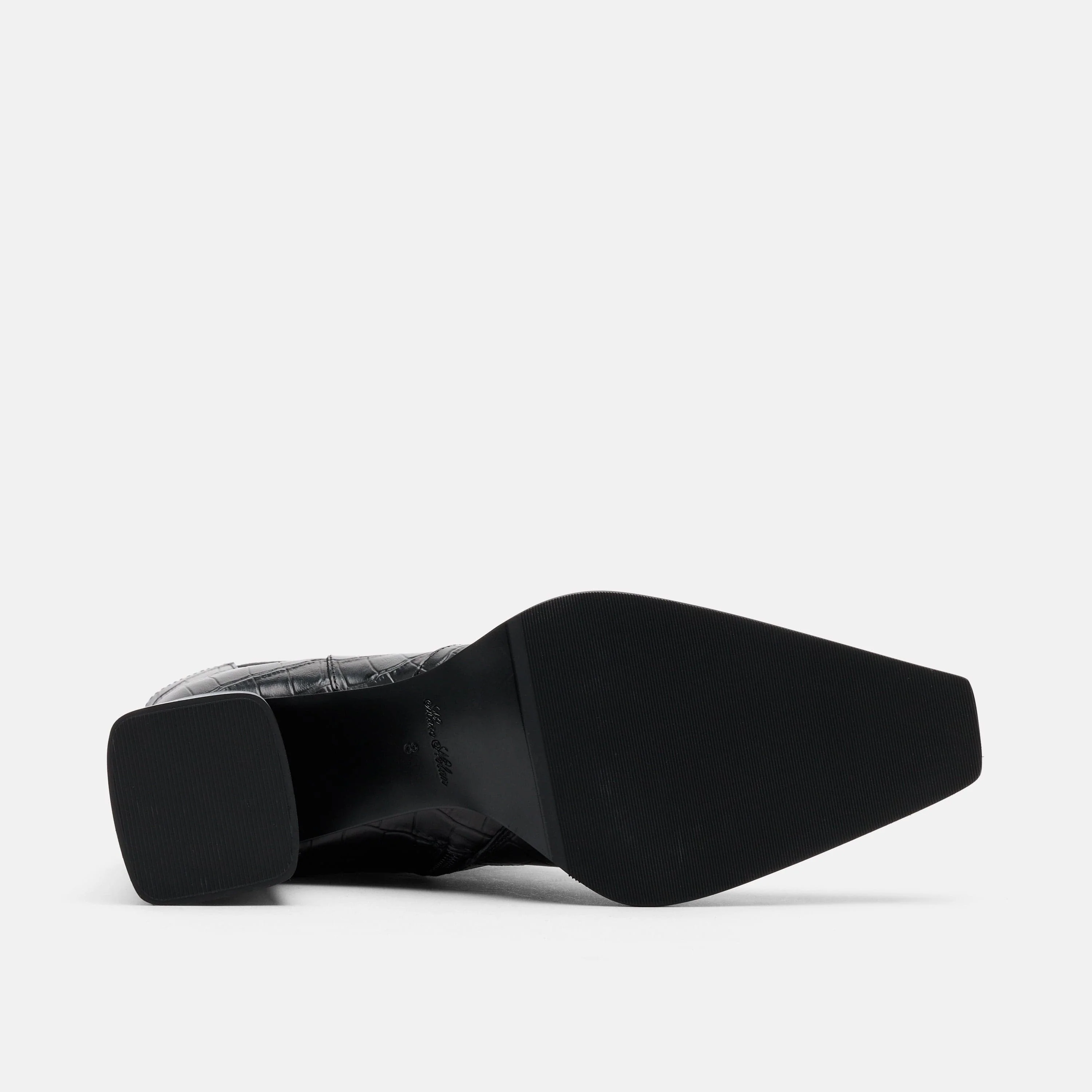 Harper Black Croc Leather Square Toe Chelsea Boots - Image 6