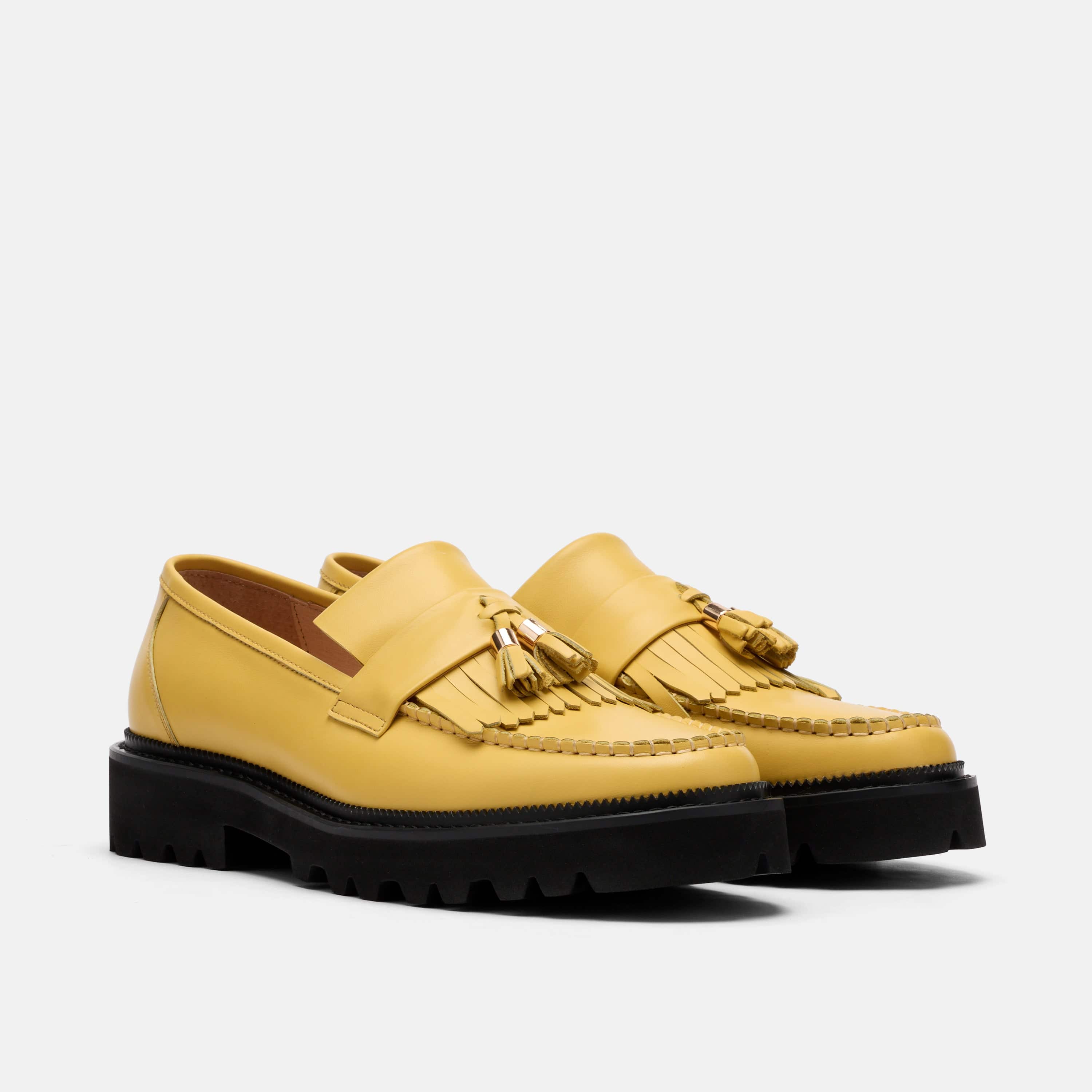 Journey Yellow Leather Lug Tassel Loafer - Image 2