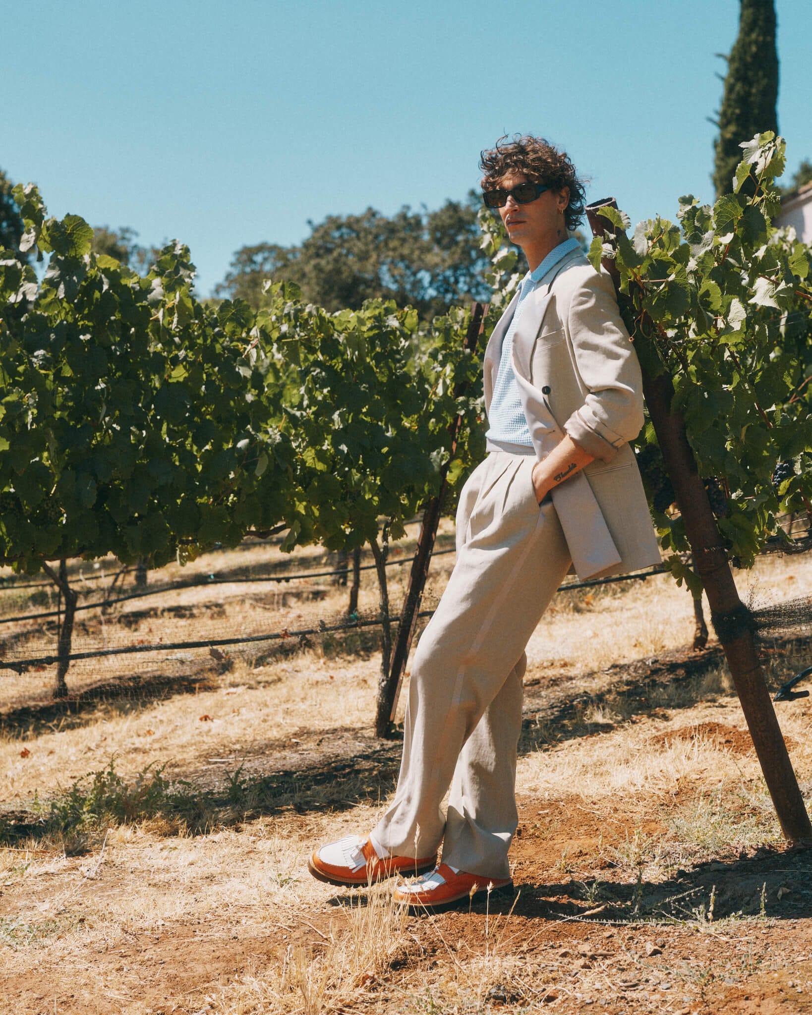 Journey Orange/White Leather Lug Tassel Loafer - Image 4