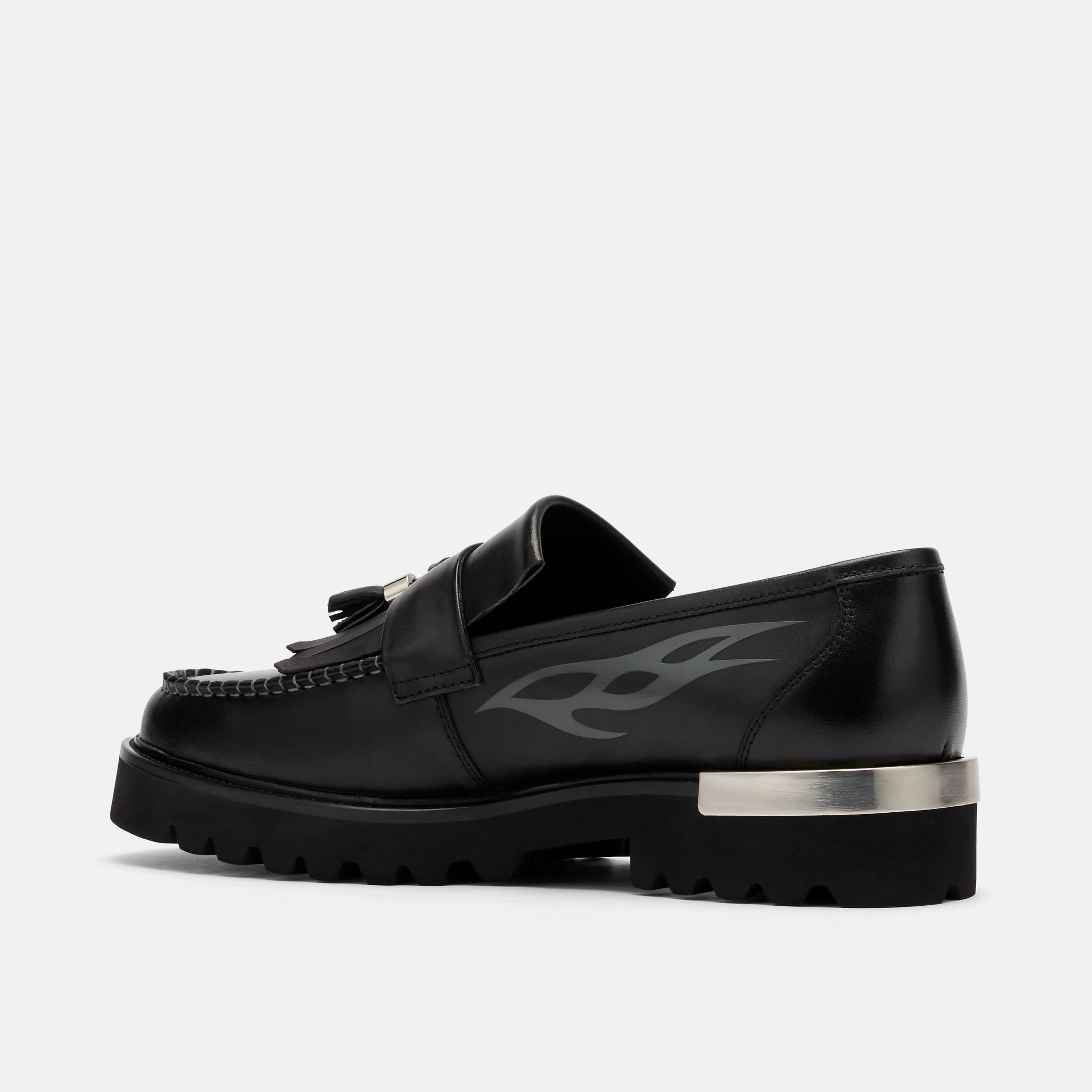 Journey Fuego Noir Leather Lug Tassel Loafer - Image 4