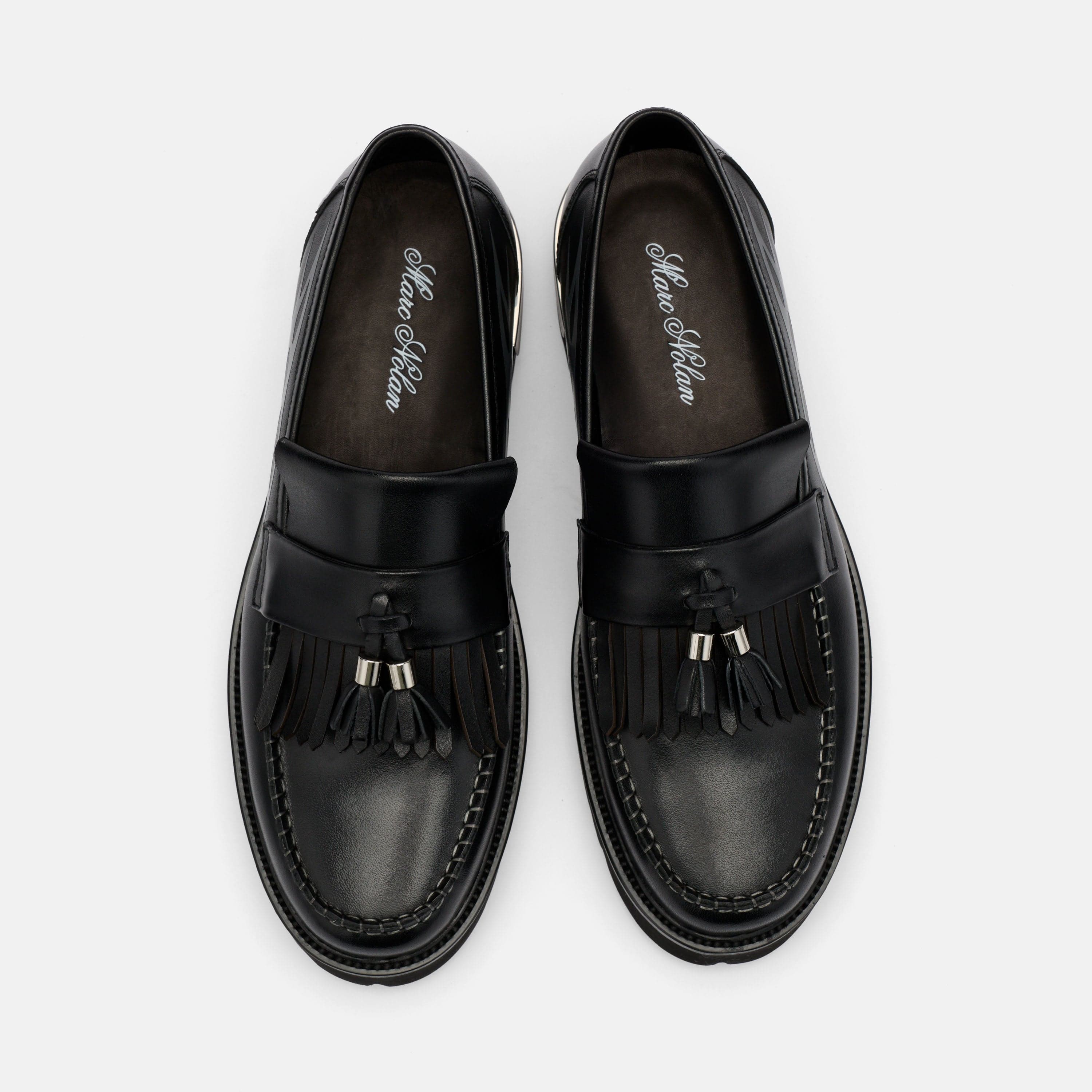 Journey Fuego Noir Leather Lug Tassel Loafer - Image 5
