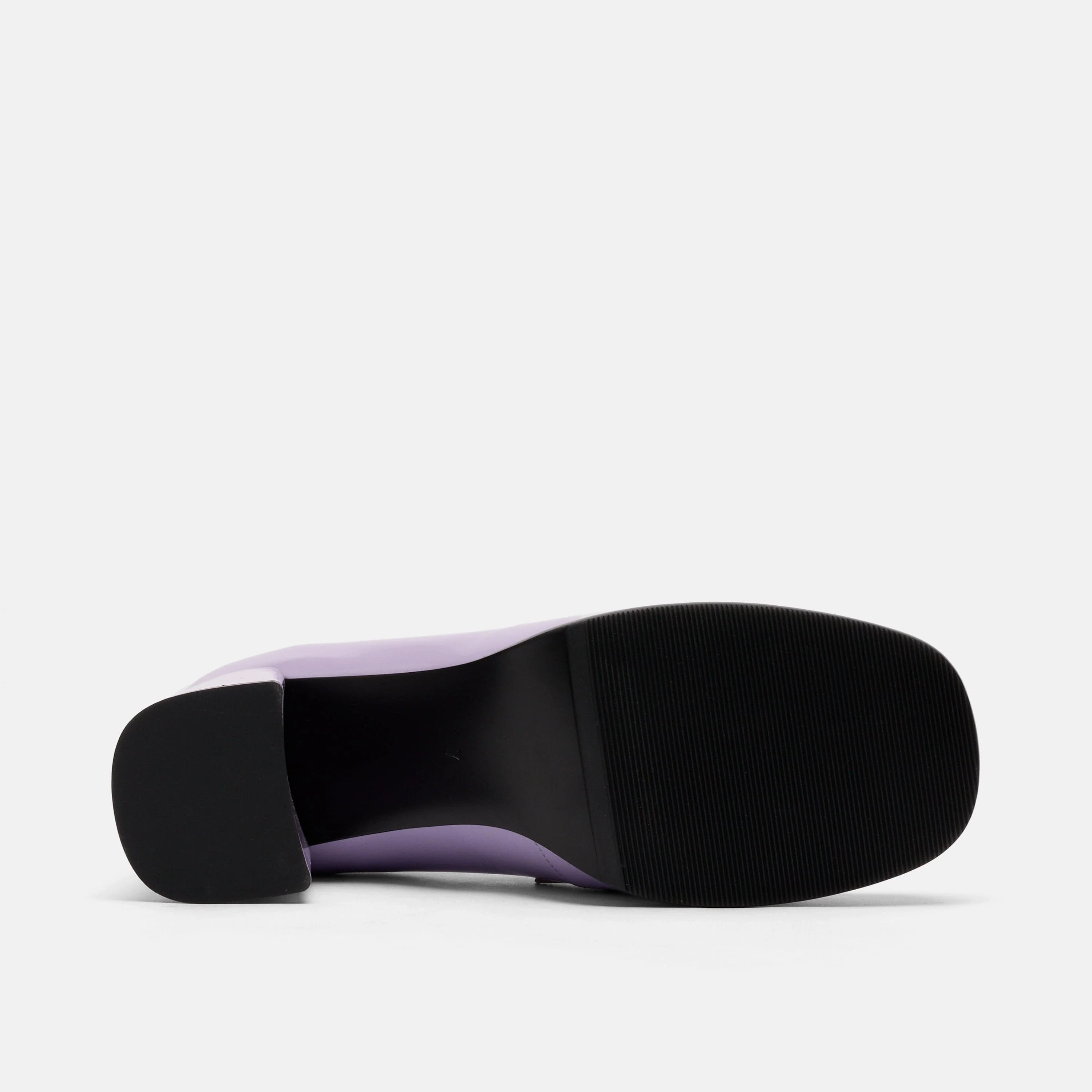 Margot Lavender Patent Leather Penny Loafer Block Pumps - Image 6