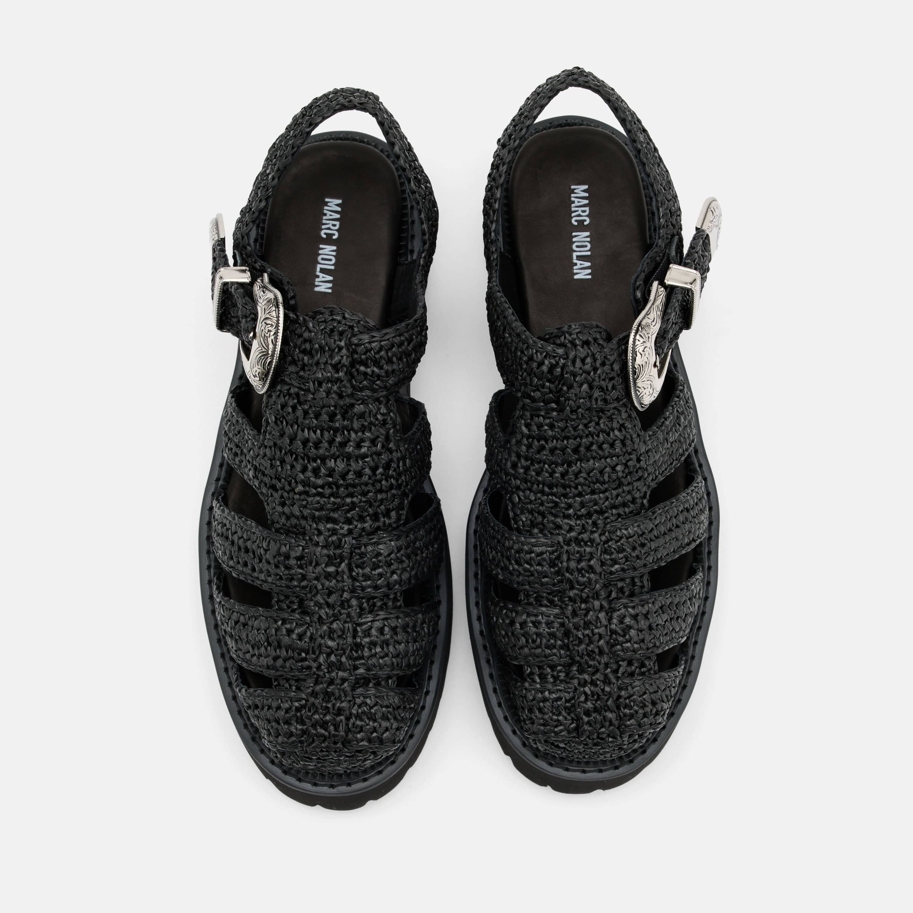 Maya Black Crochet Lug Fisherman Sandals - Image 5