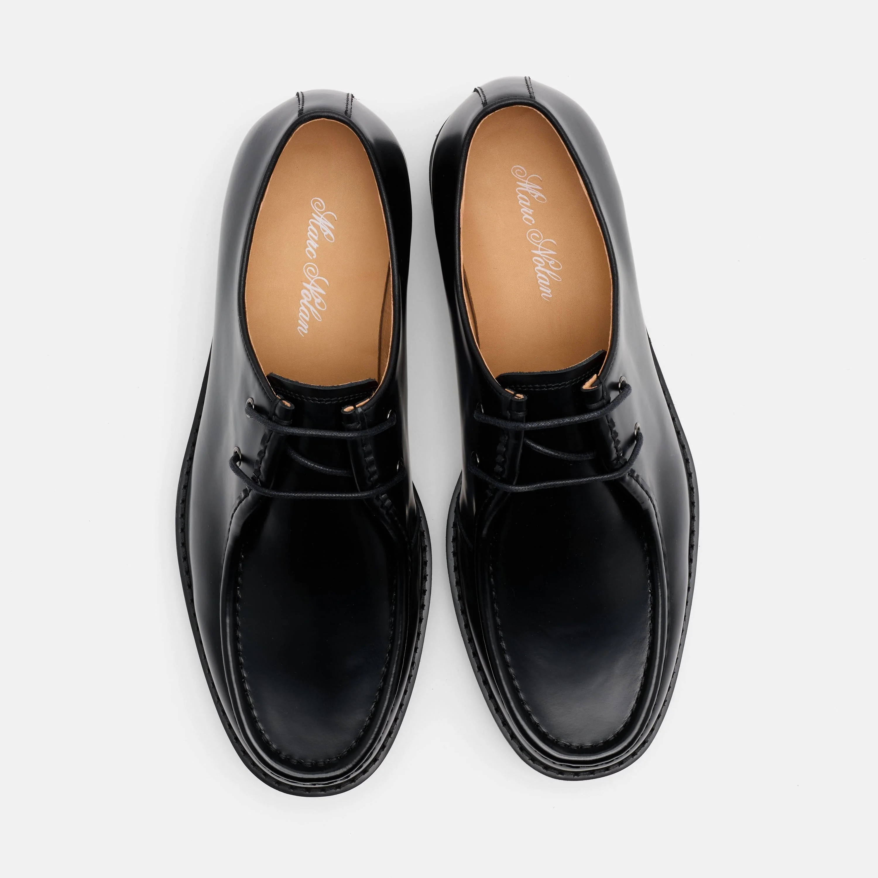 Montana Black Leather Moc Toe Derbys - Image 6