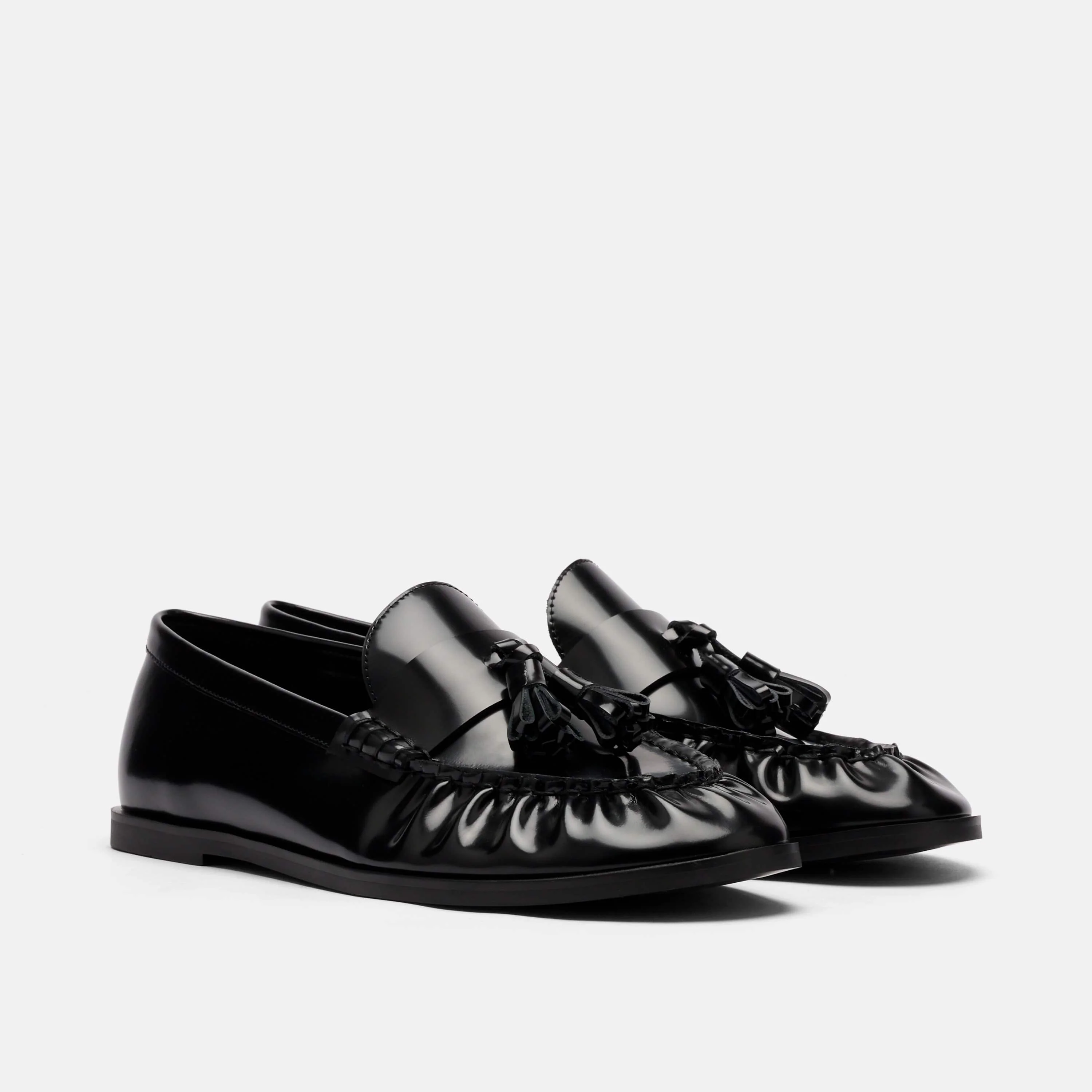 Morgan Black Patent Leather Tassel Loafers - Image 2