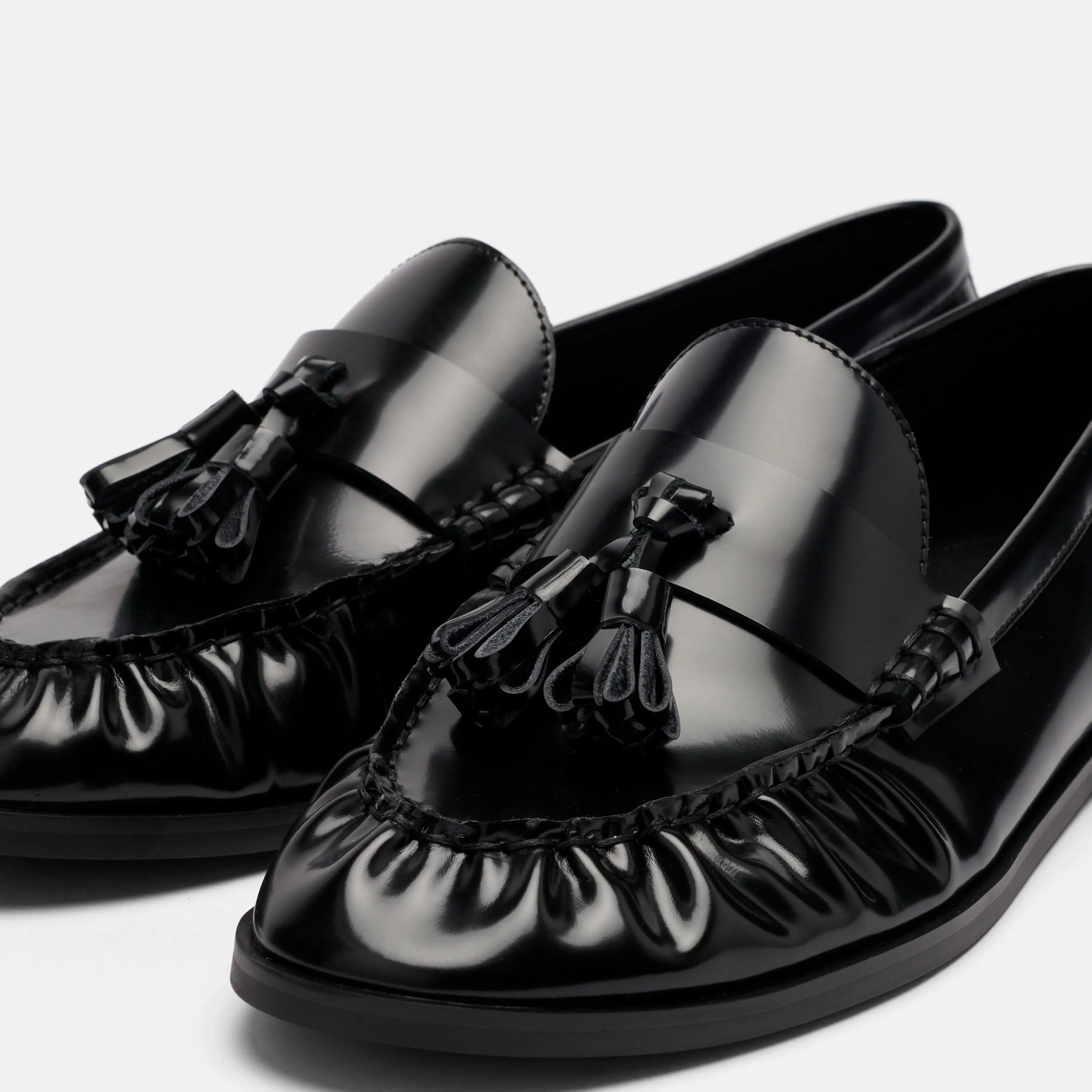 Morgan Black Patent Leather Tassel Loafers - Image 3