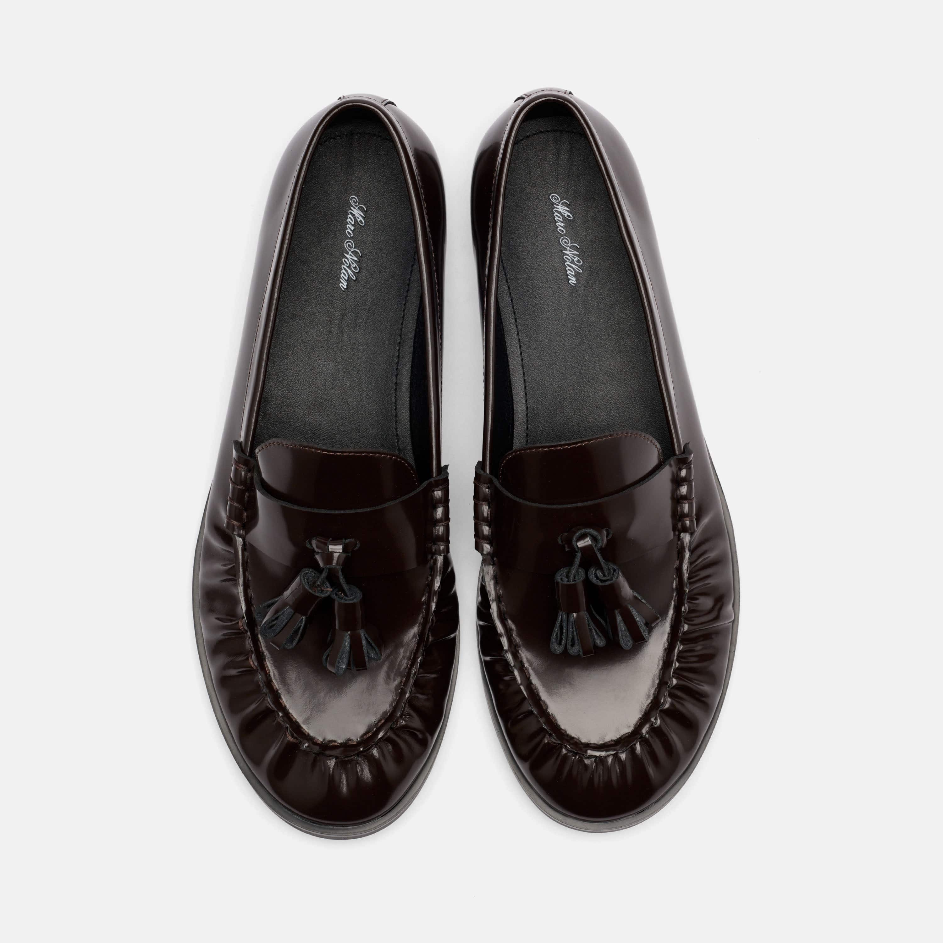 Morgan Dark Cherry Patent Leather Tassel Loafers - Image 5