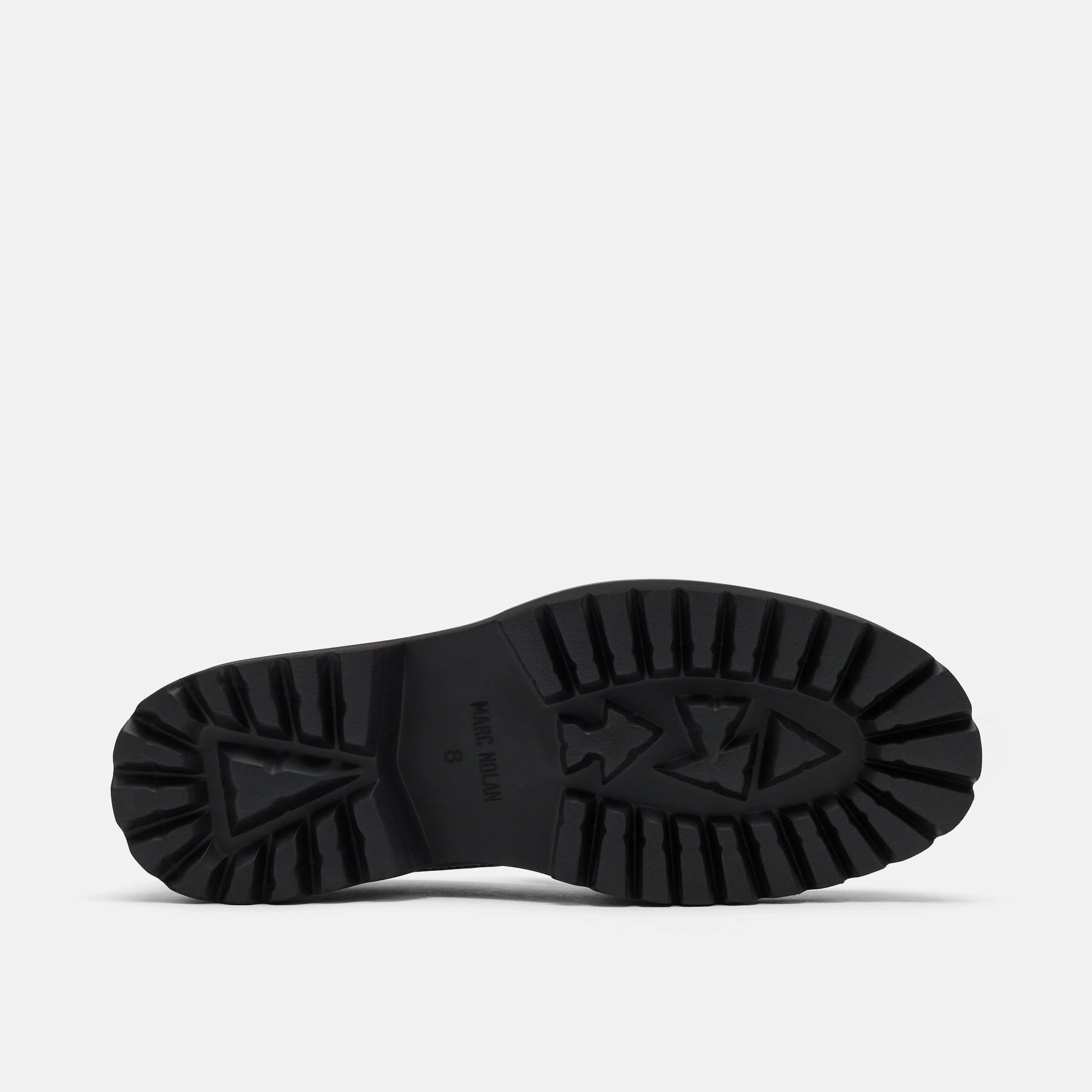 Ms. Adler Black Patent Leather Lug Penny Loafers - Image 6