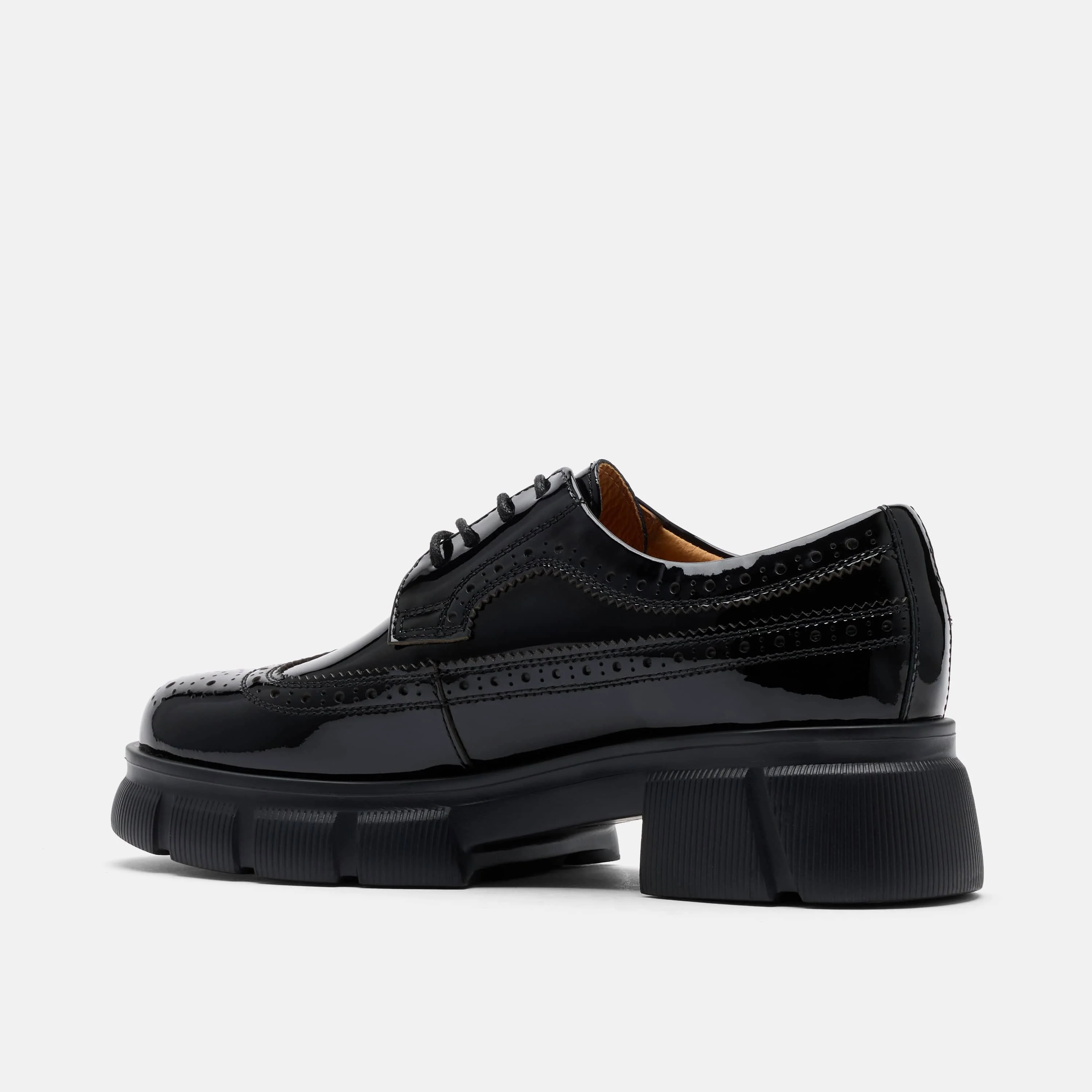 Ms. Alexander Black Patent Leather Lug Wingtip Derby - Image 5