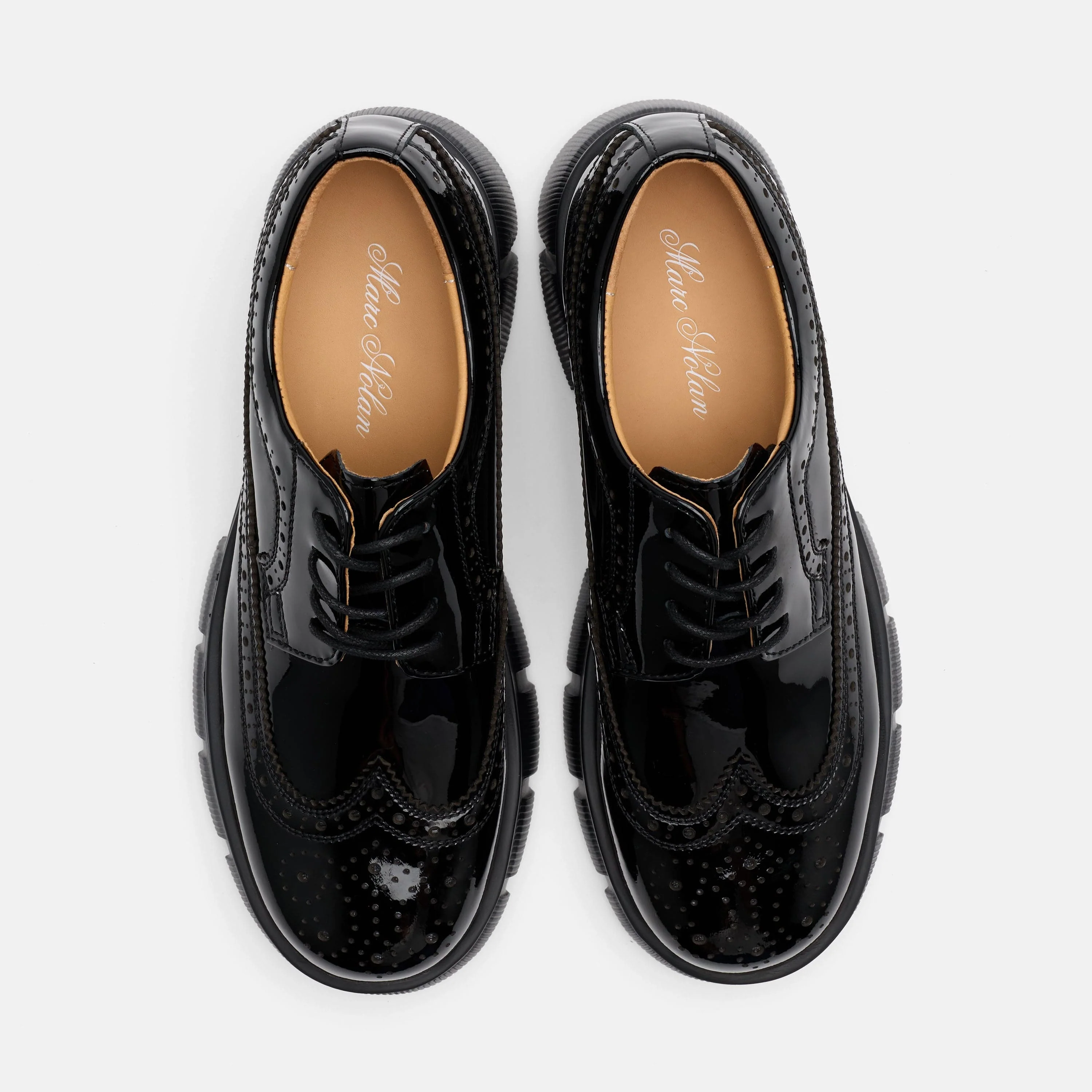 Ms. Alexander Black Patent Leather Lug Wingtip Derby - Image 6