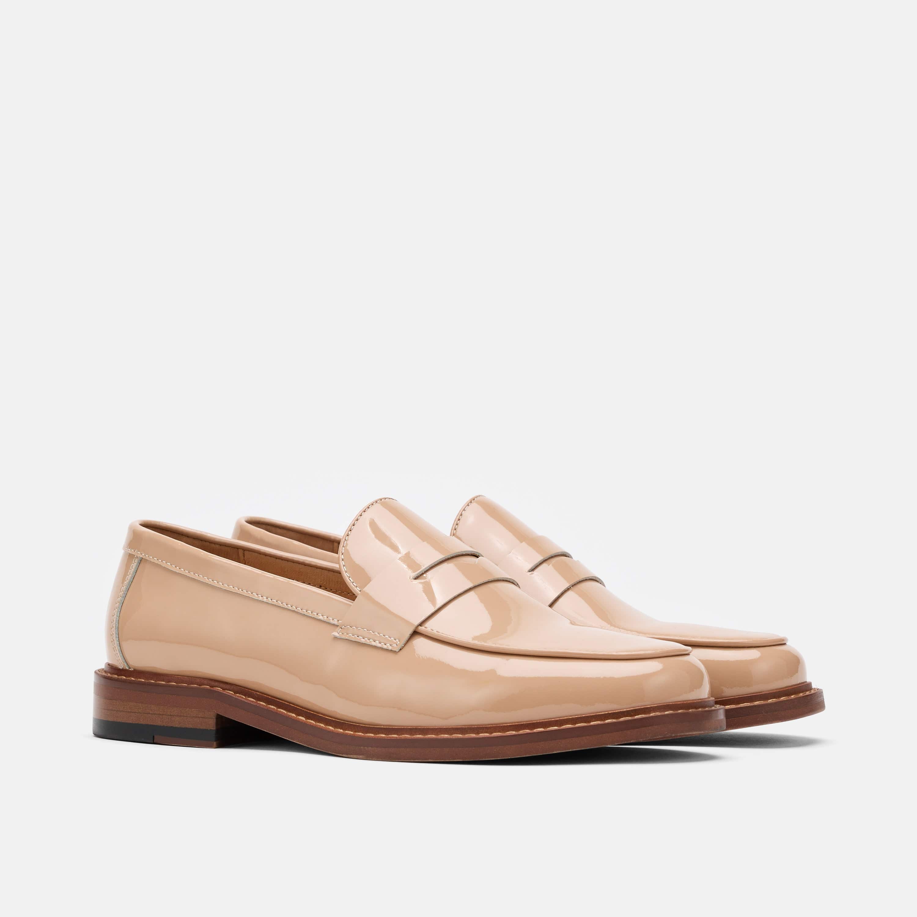 Ms. Calum Cream Leather Penny Loafers - Image 2