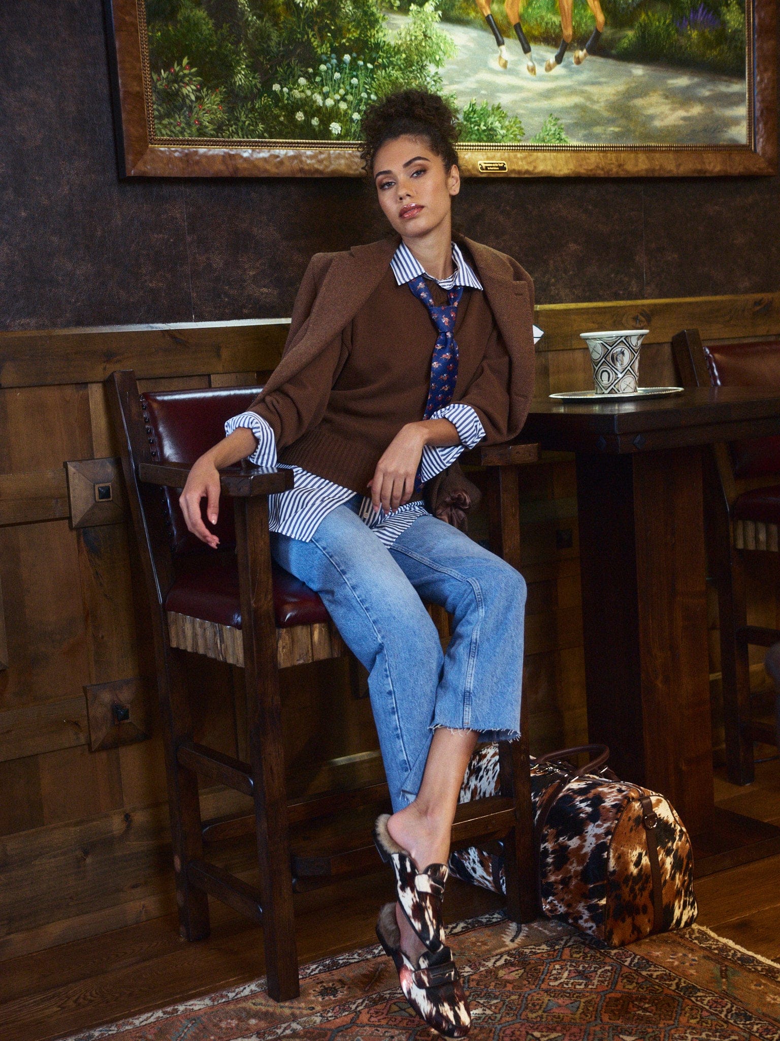 Ms. Del Mar Dark Horse Pony Hair Loafer Mule - Image 4