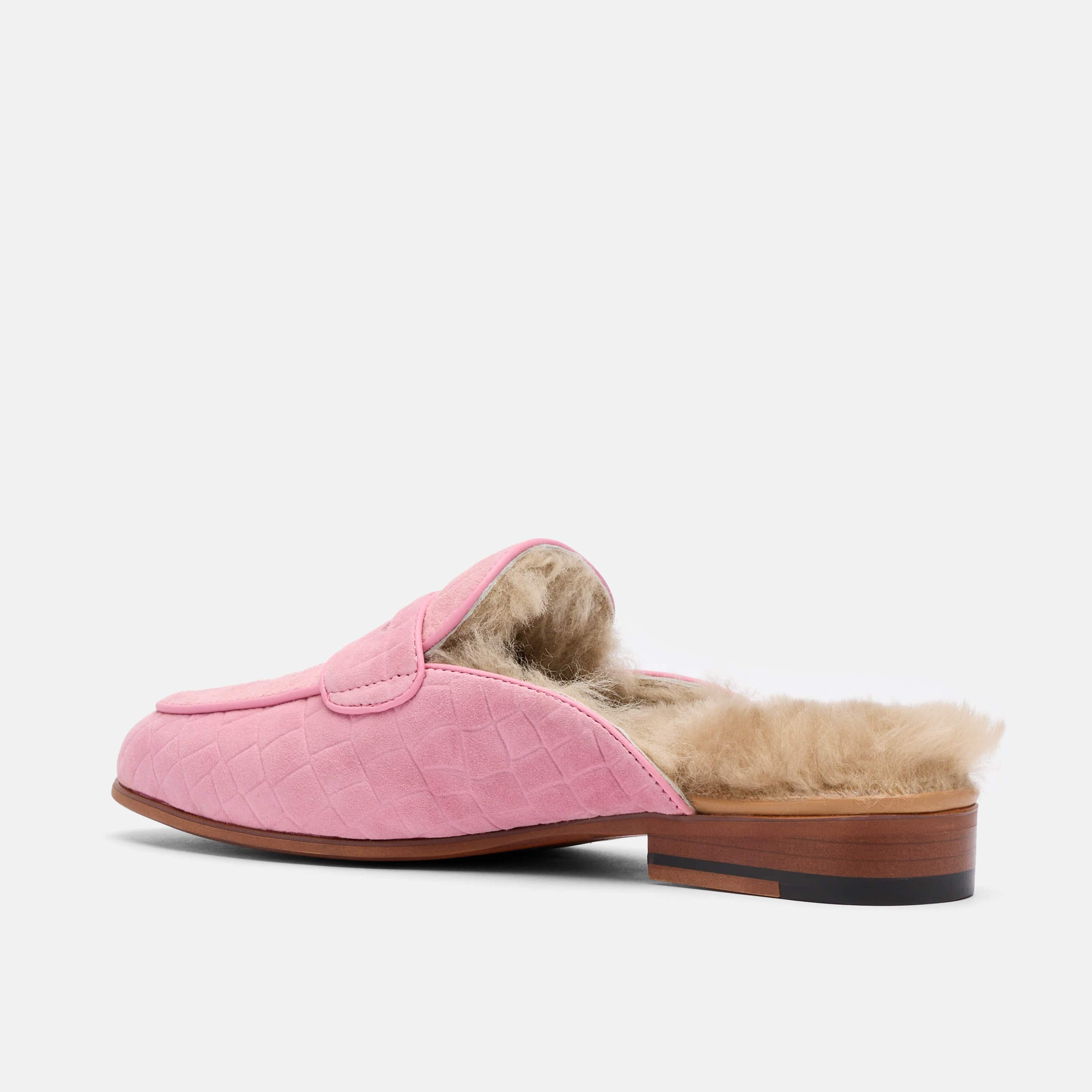 Ms. Del Mar Pink Croc Suede Loafer Mule - Image 5