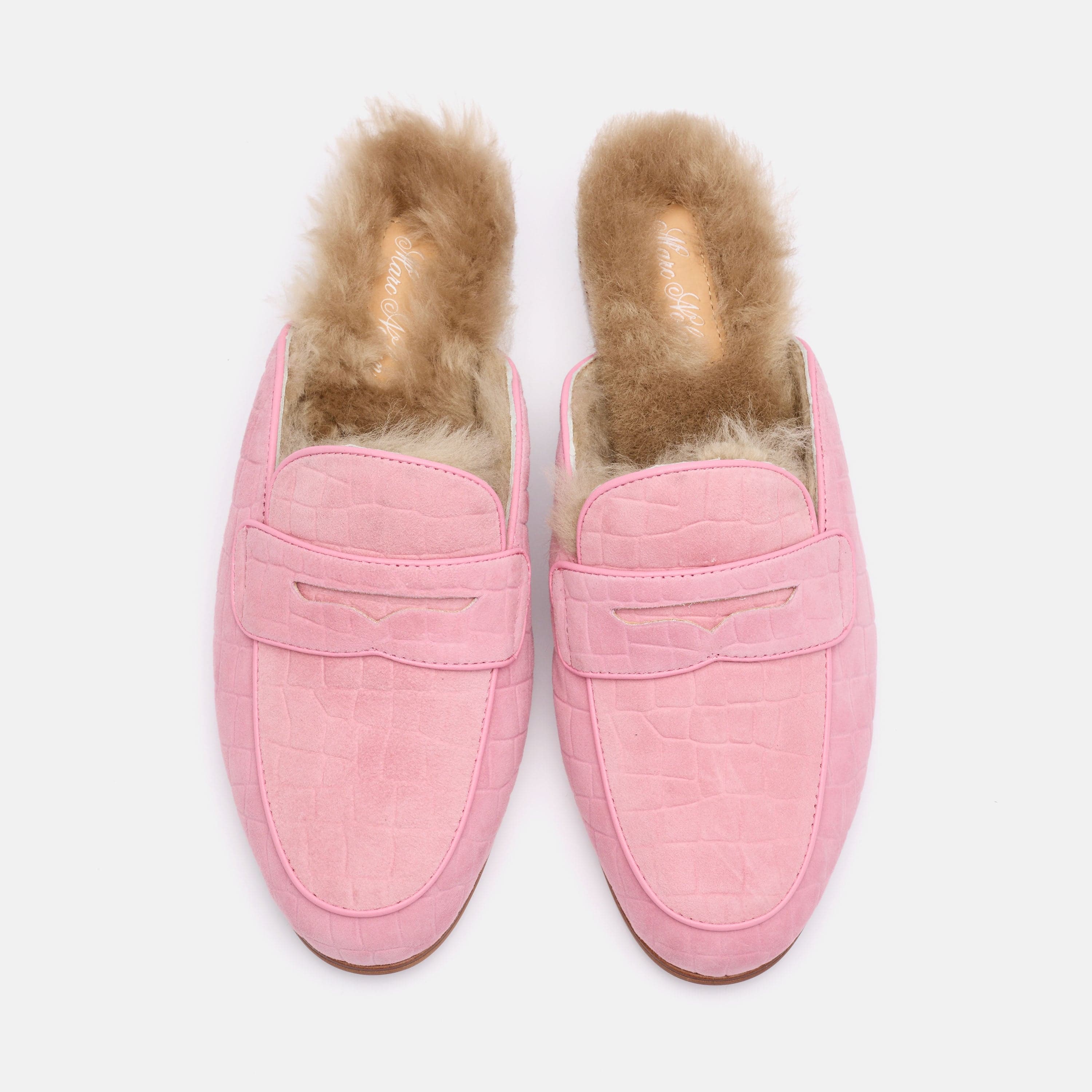Ms. Del Mar Pink Croc Suede Loafer Mule - Image 6